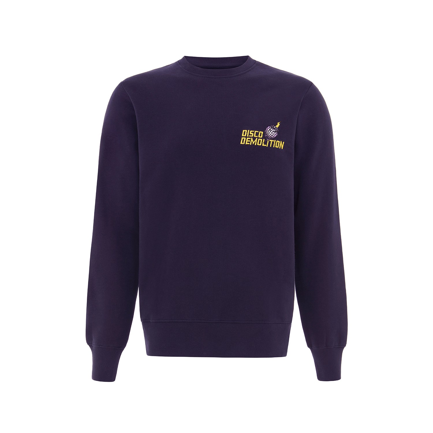 Blonde Gone Rogue Blue Disco Demolition Embroidery Organic Mens Sweatshirt In Navy In Blue
