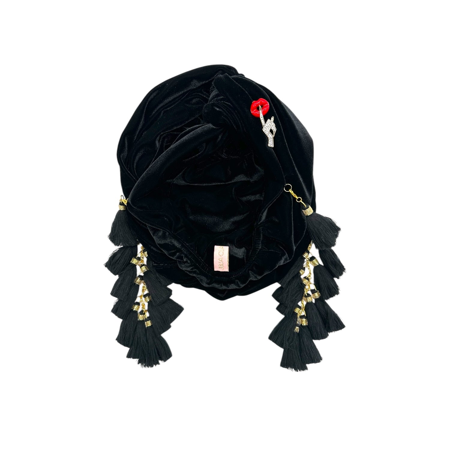 Women's Black Shhh Chacha Turban | Julia Clancey