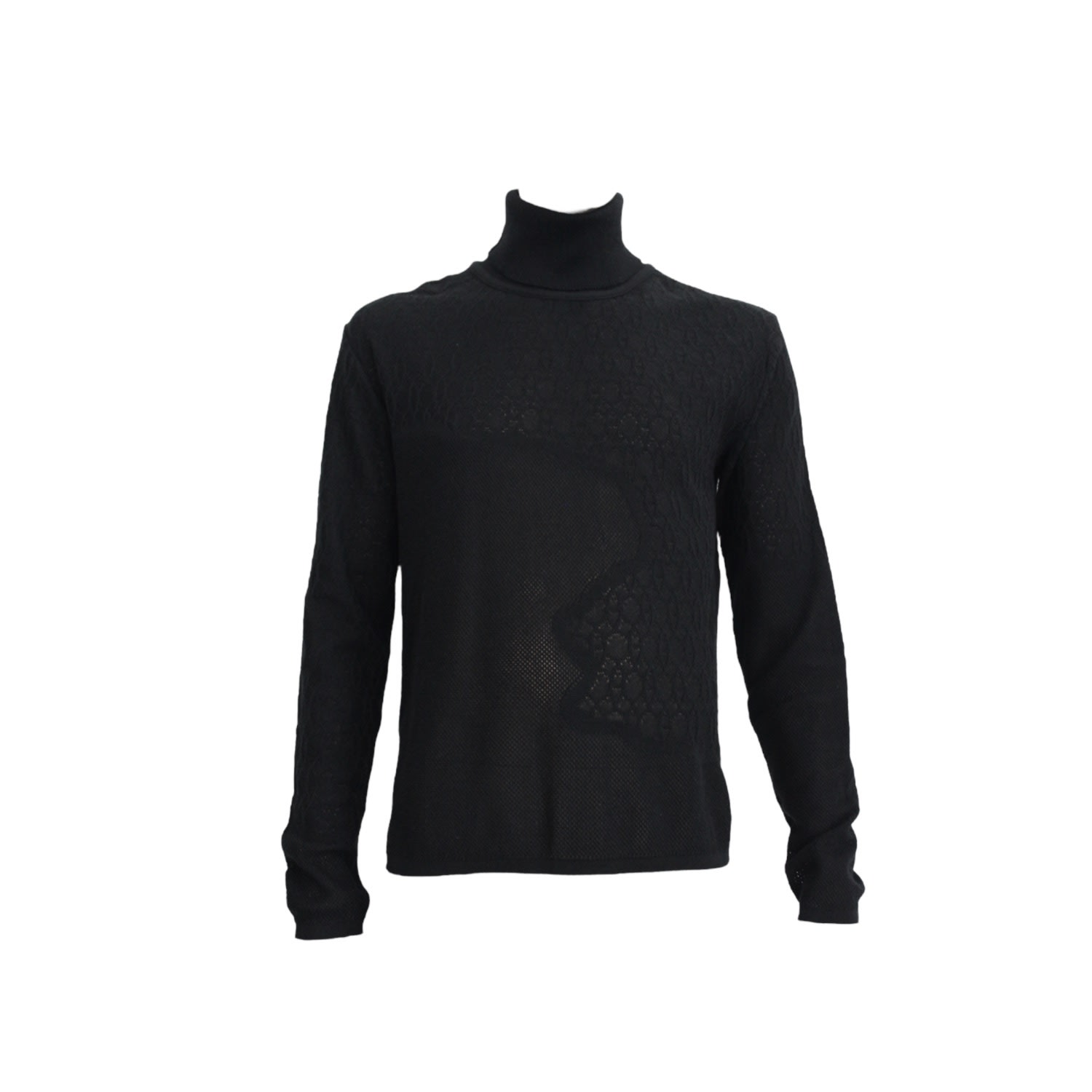 Maria Aristidou Men's Black Raven Engraving Turtleneck Sweater In Black