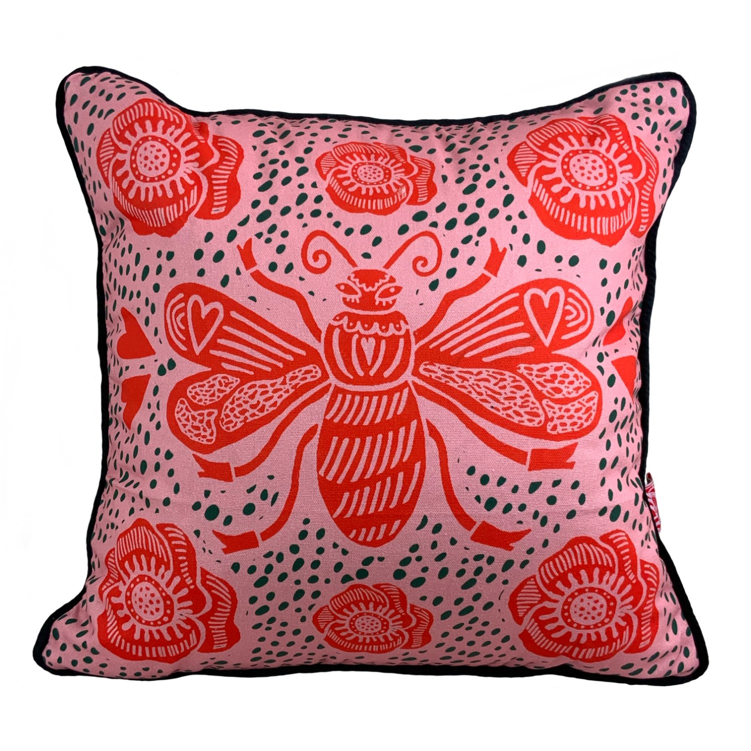 Bee Cushion - Pink & Green One Size The Neighbourhood Threat