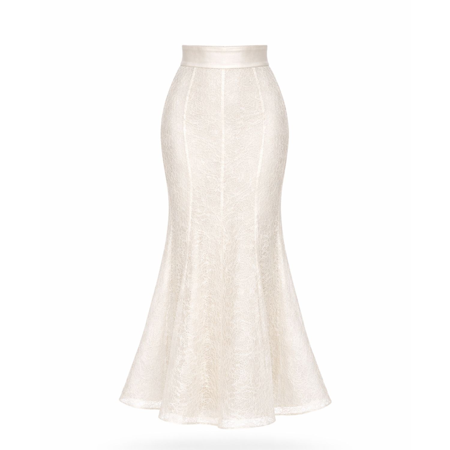 Women's White Elsava Lace Tailored Skirt | Xs