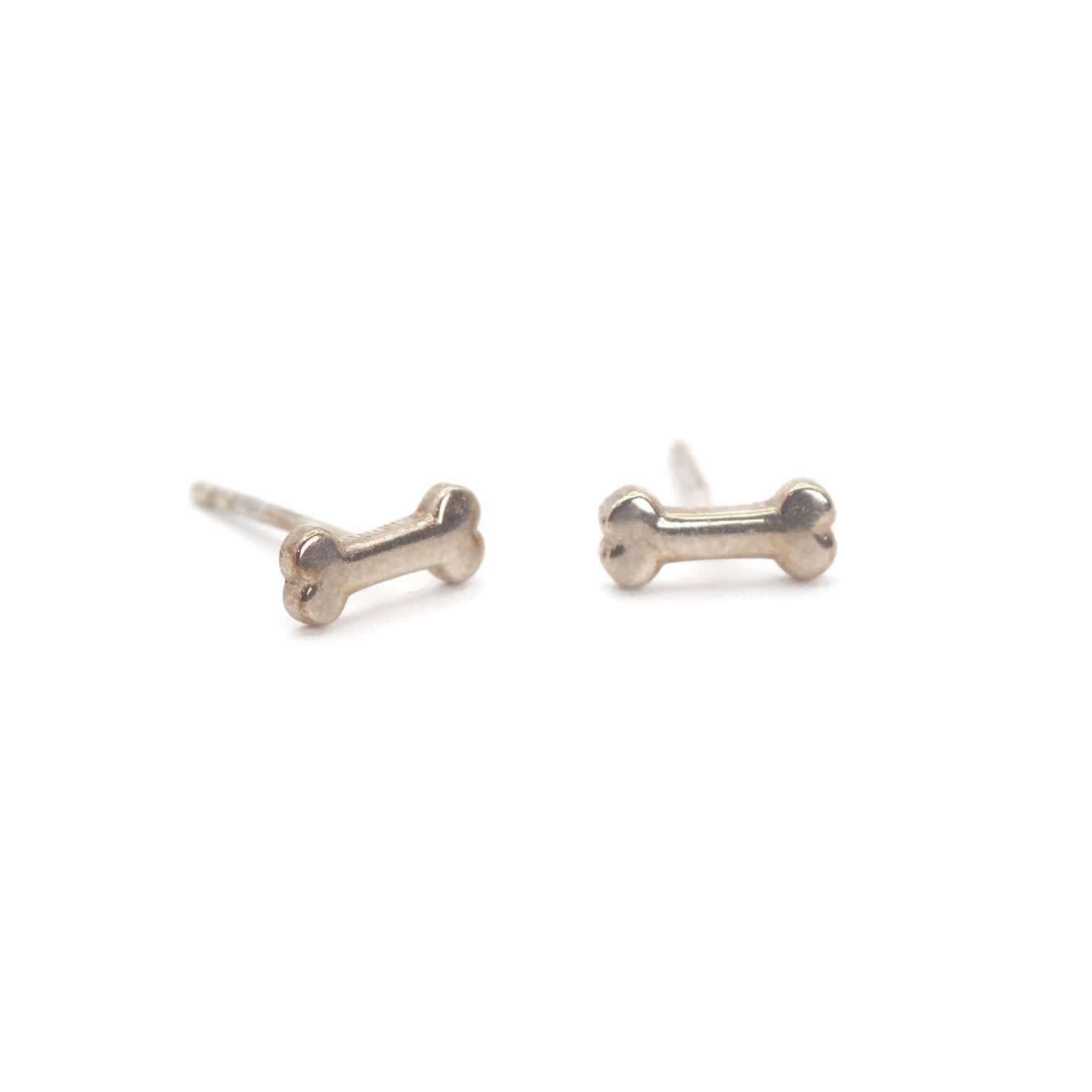 Women’s Silver Dog Bone White Earrings Vicstonenyc Fine Jewelry