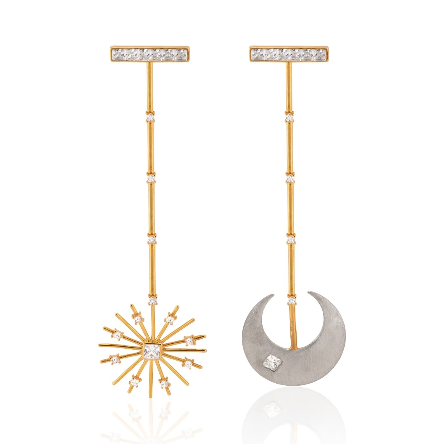 Callista By Vinita Women's Gold / Silver Morning Star Earrings In Gold