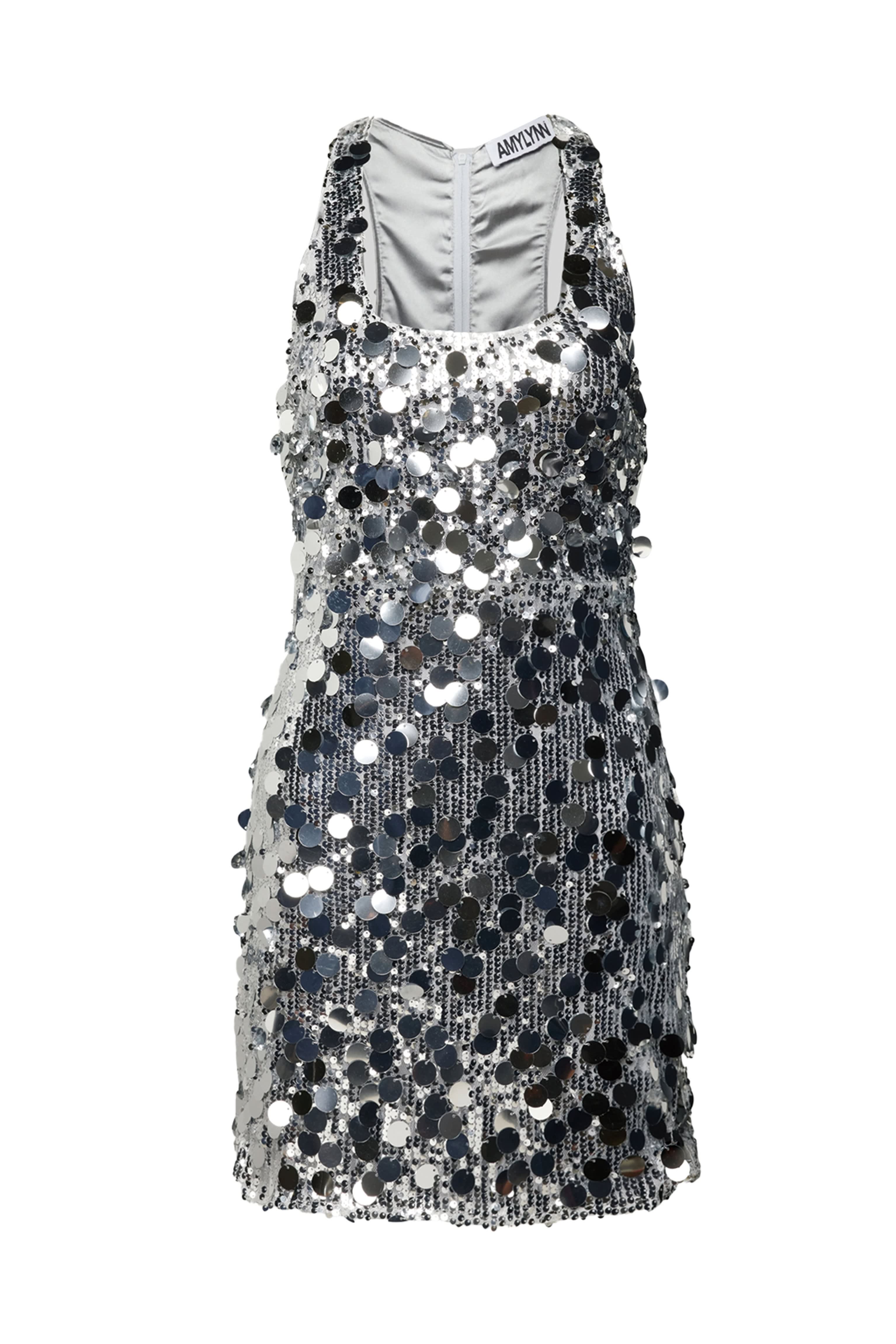 dresses sequin silver Asymmetric Sequin Mesh Mermaid Long Dress Back Straps GLGL3384 main image 1