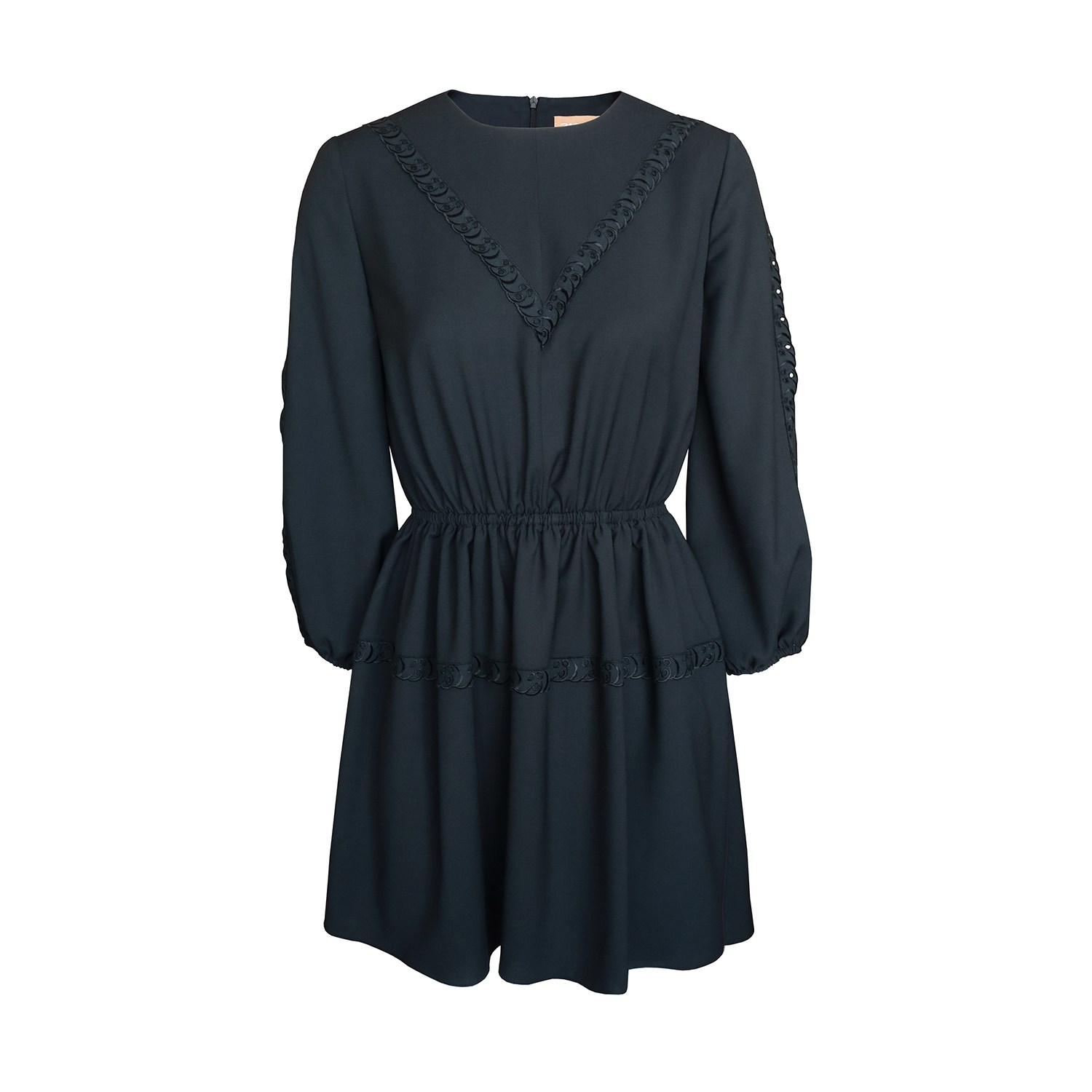 Women's Black Ada Lace Viscose Skater Mini Dress - Midnight Blue | Extra Small | 2Kstyle