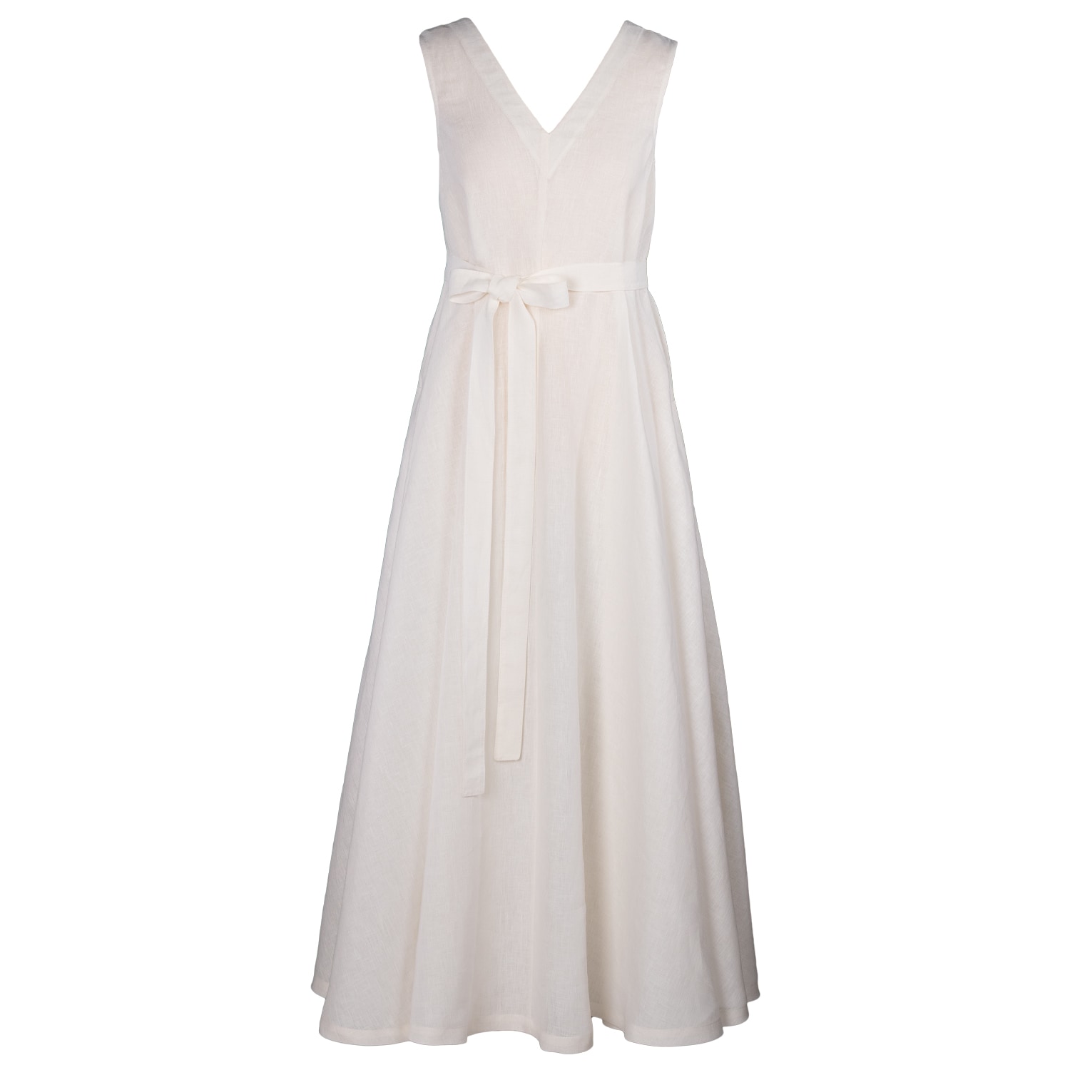 Women’s Anita Maxi Dress In White Linen Large Luxe Hapsal