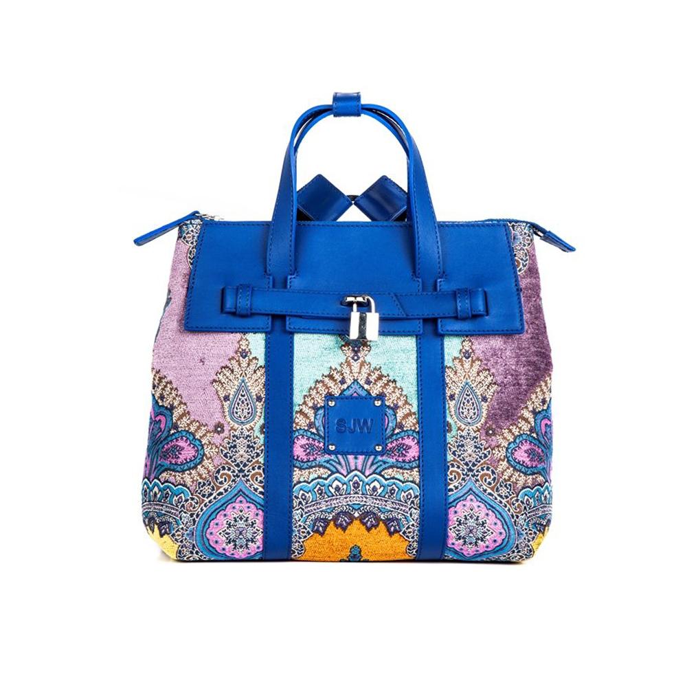 Sjw Bags London Women's Marlowes Velvet Bag-blue
