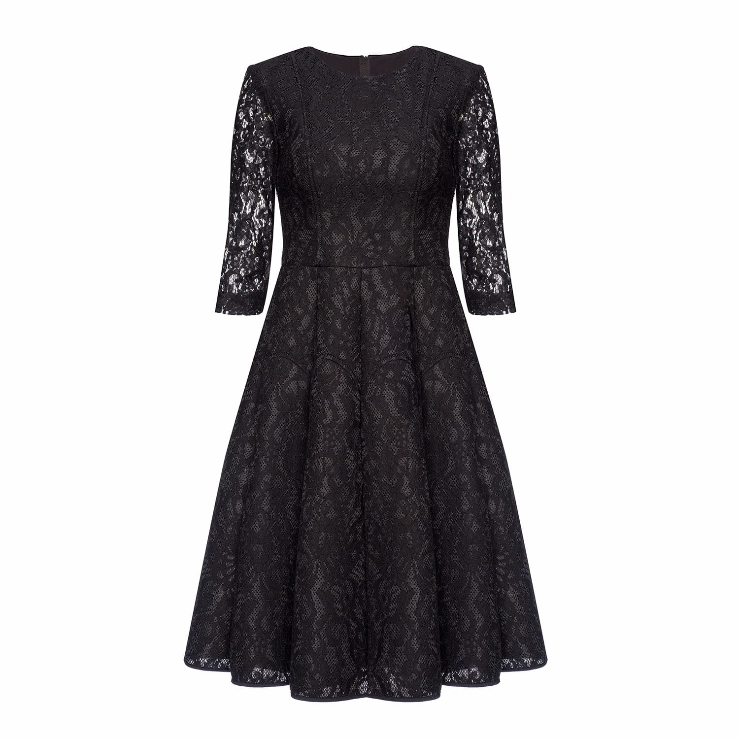 black flare lace dresses