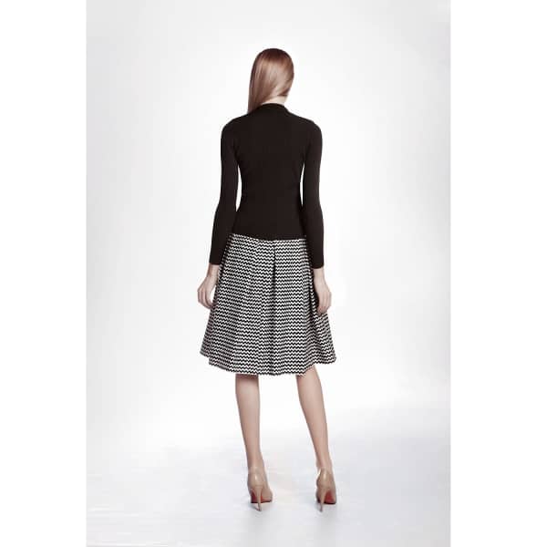 Rumour London Ravello Chevron Midi Skirt In Midi