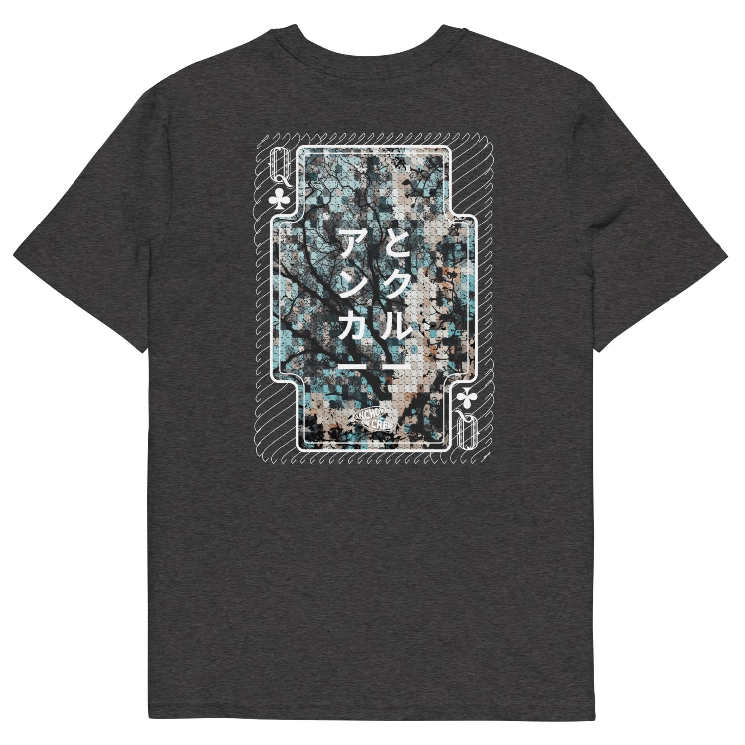 Anchor & Crew Dark Heather Grey Three Japan Gurafiku Organic Cotton T-shirt - Women In Gray