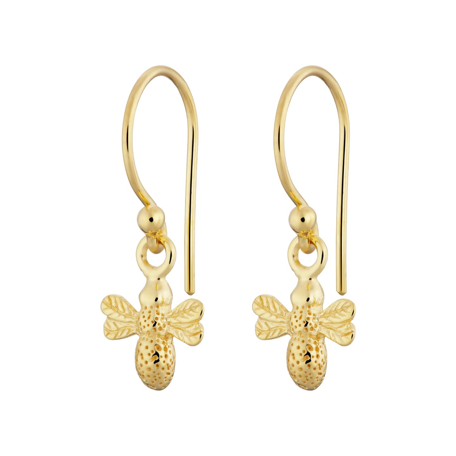 Women’s Gold Plated Bee Hook Earrings Lily Charmed