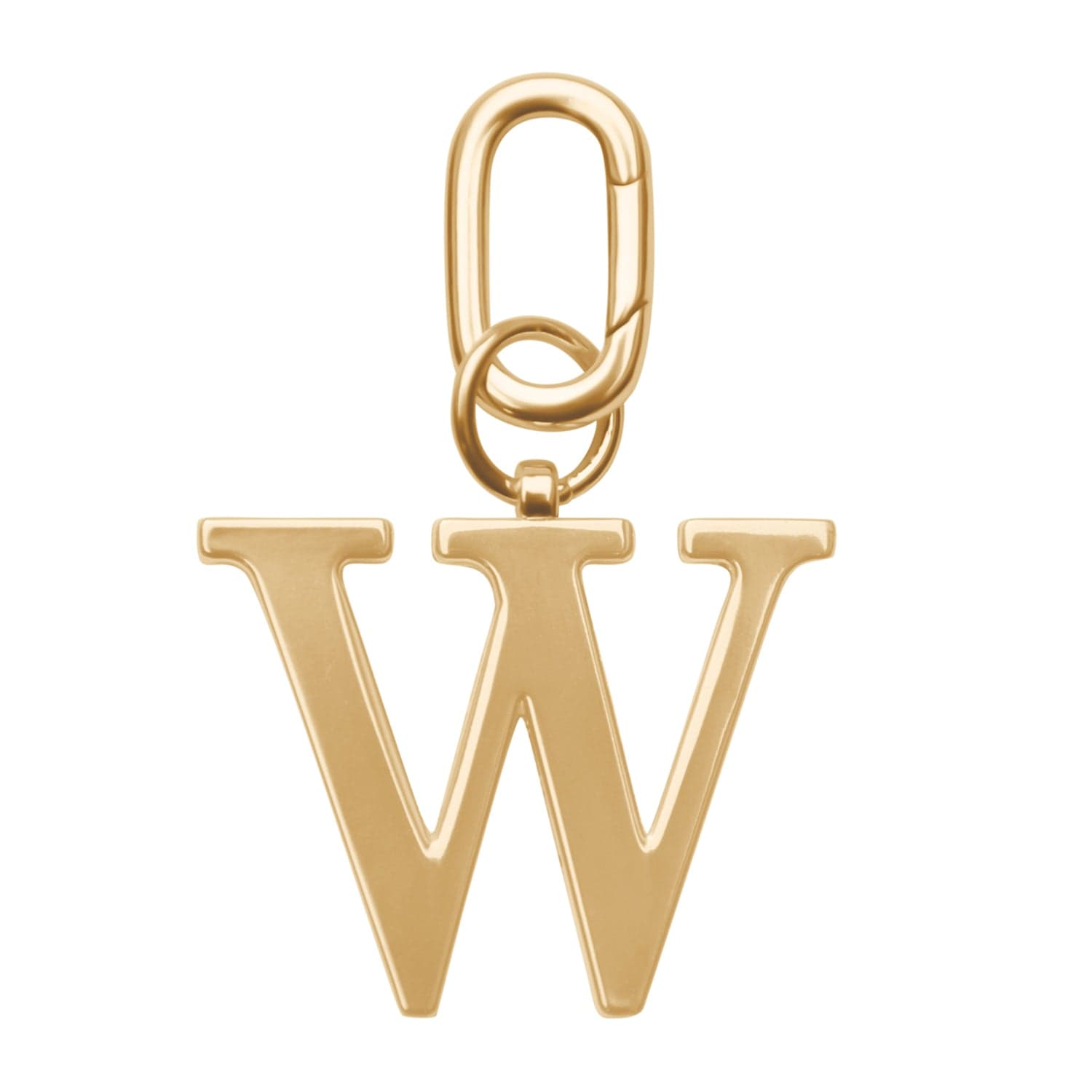 Gold Metal Letter Keyring - W One Size Jlr London