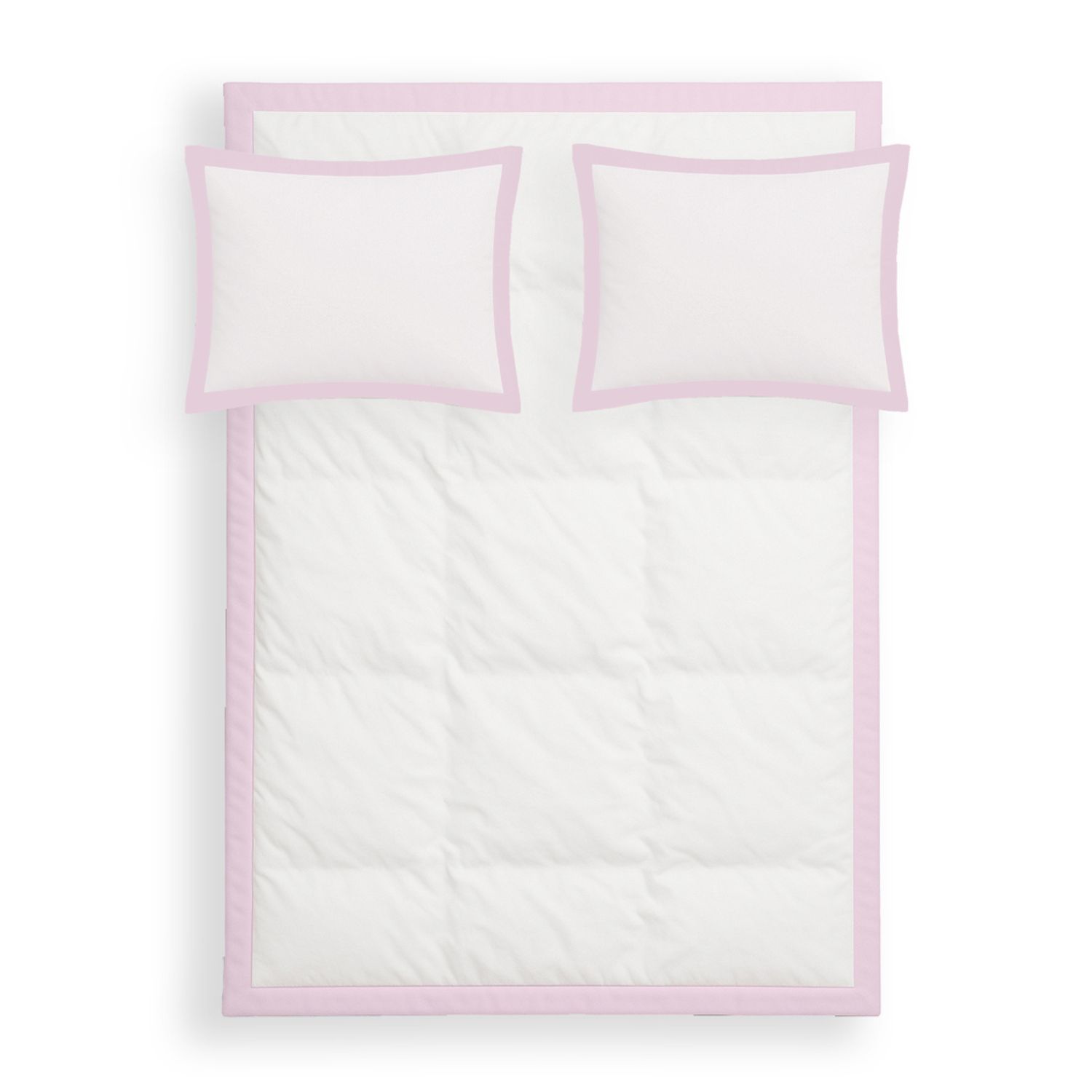 Decoflux Home White / Pink Bedding Set Frame Inner Primrose Pink Uk Double, Us Full In Multi