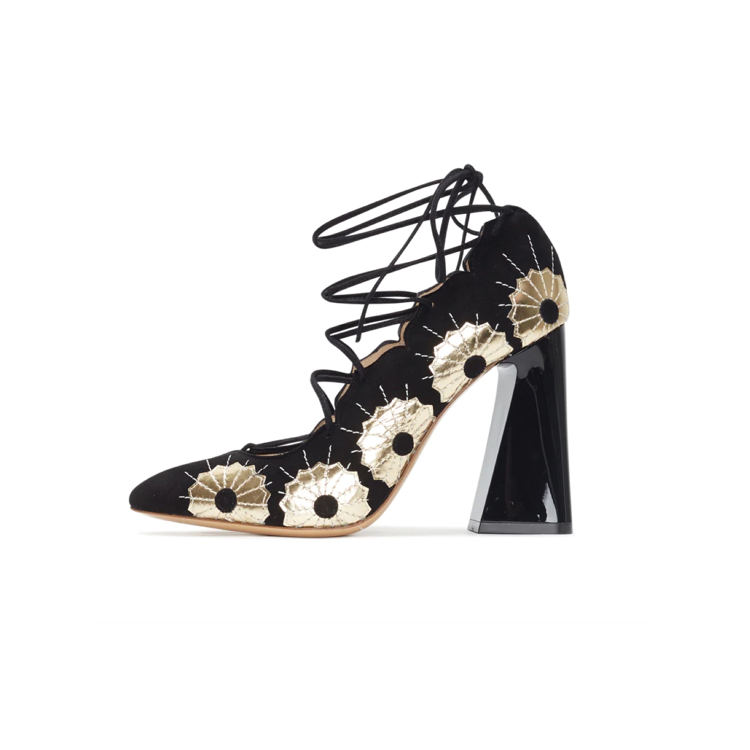 Polina Magiy Women's Black Rosalia Flower Heels In Black