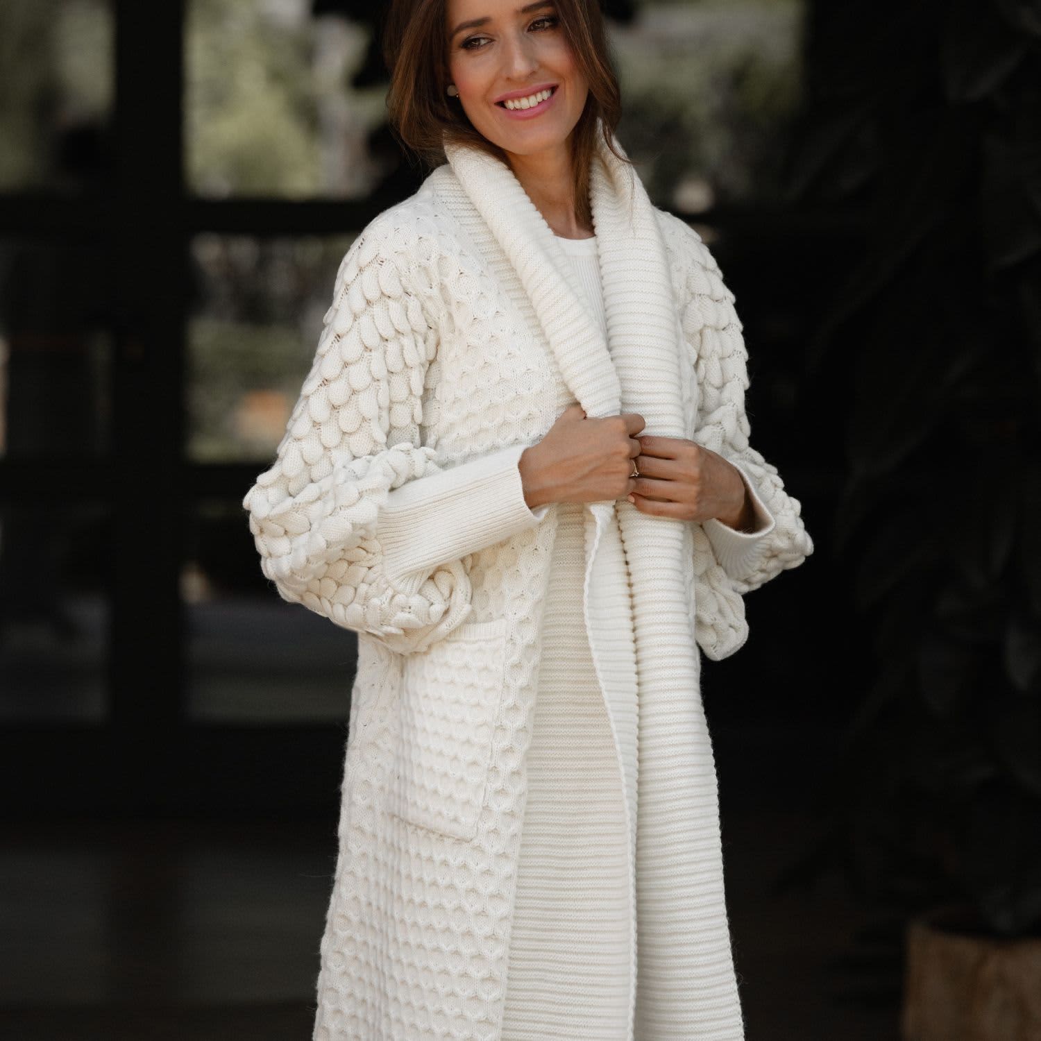 Long store cardigan chunky