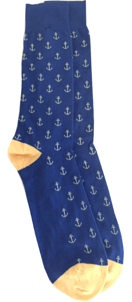 Men’s Blue Anchorman Socks One Size Lazyjack Press