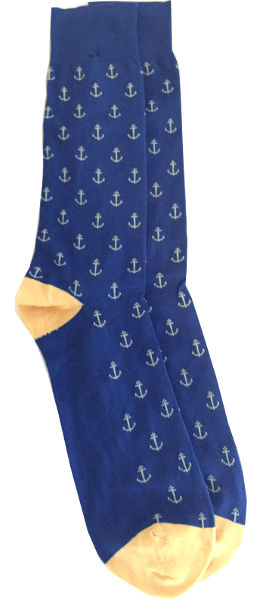 Lazyjack Press Men's Blue Anchorman Socks In Blue