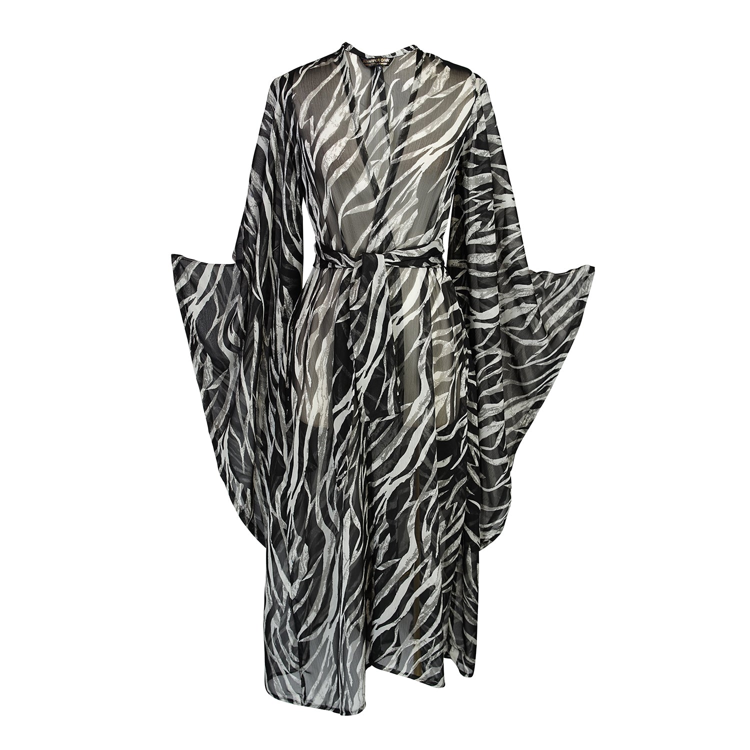 Women's Black / White Etosha Kimono In Noir | Small | Jennafer Grace