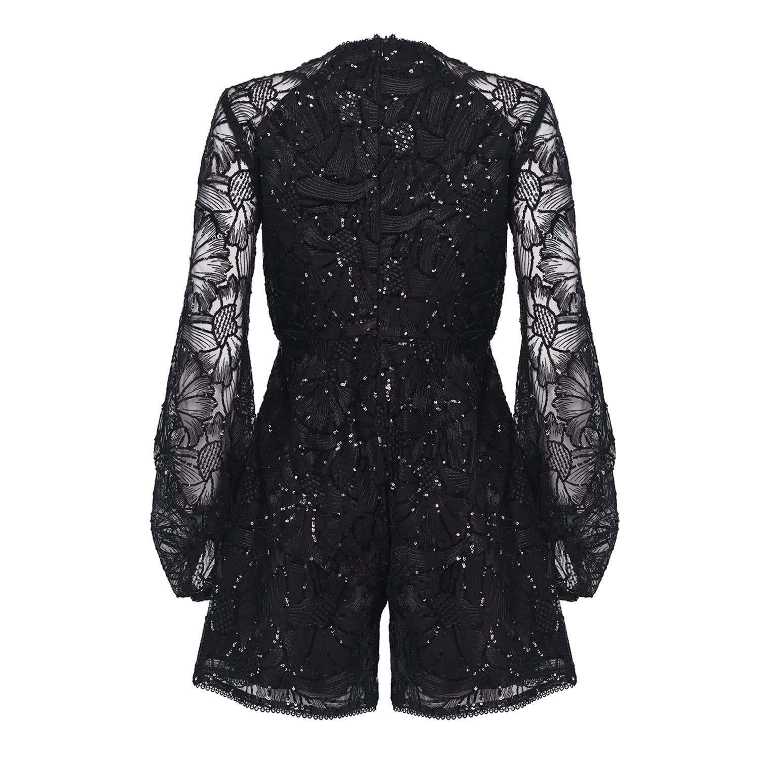 sequin long sleeve playsuit