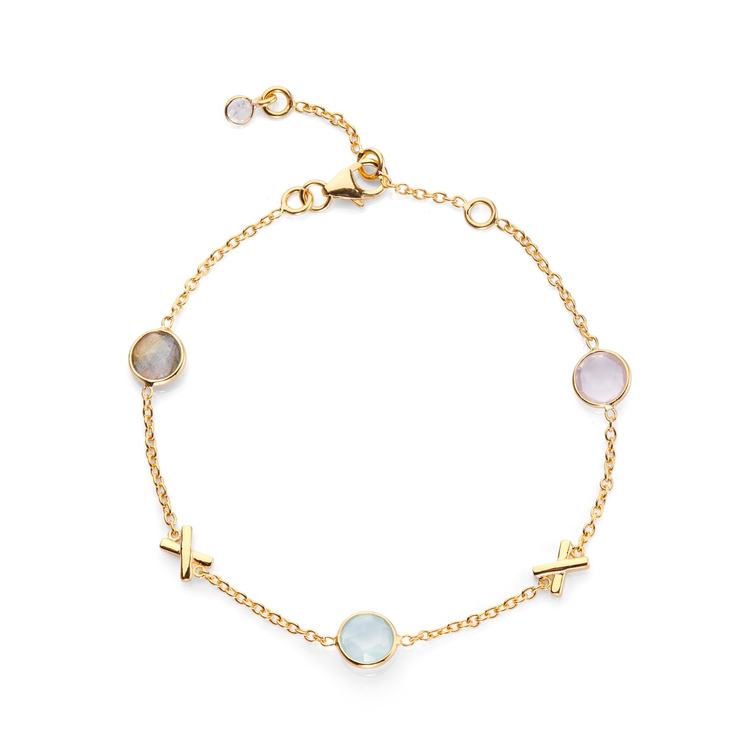 Auree Jewellery Women's Brown Miramar Multi Gemstone & Gold Vermeil Friendship Bracelet In Brown