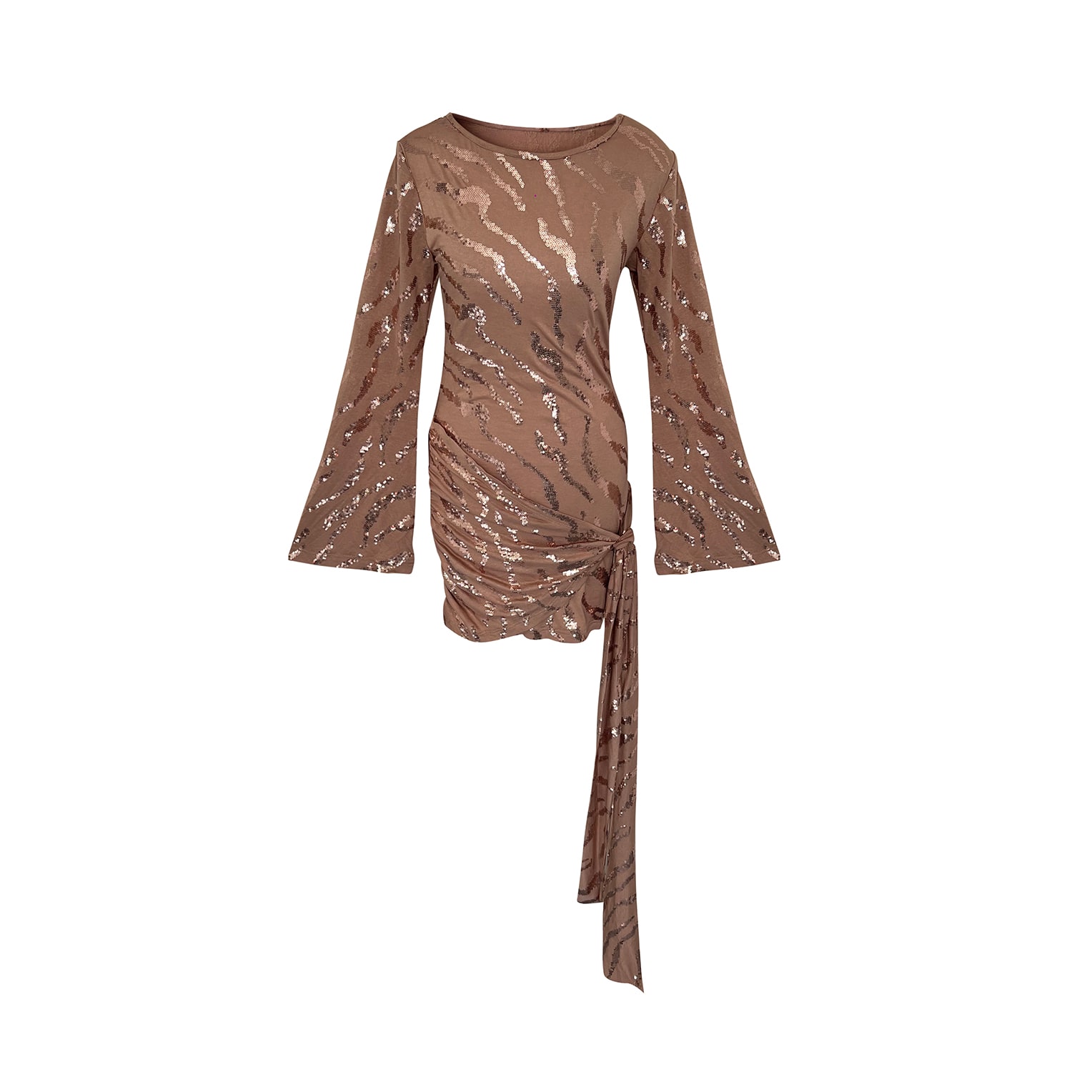 Toma Women's Neutrals Pop Gold Sequin Bodycon Party Night Out Dress In Yellow