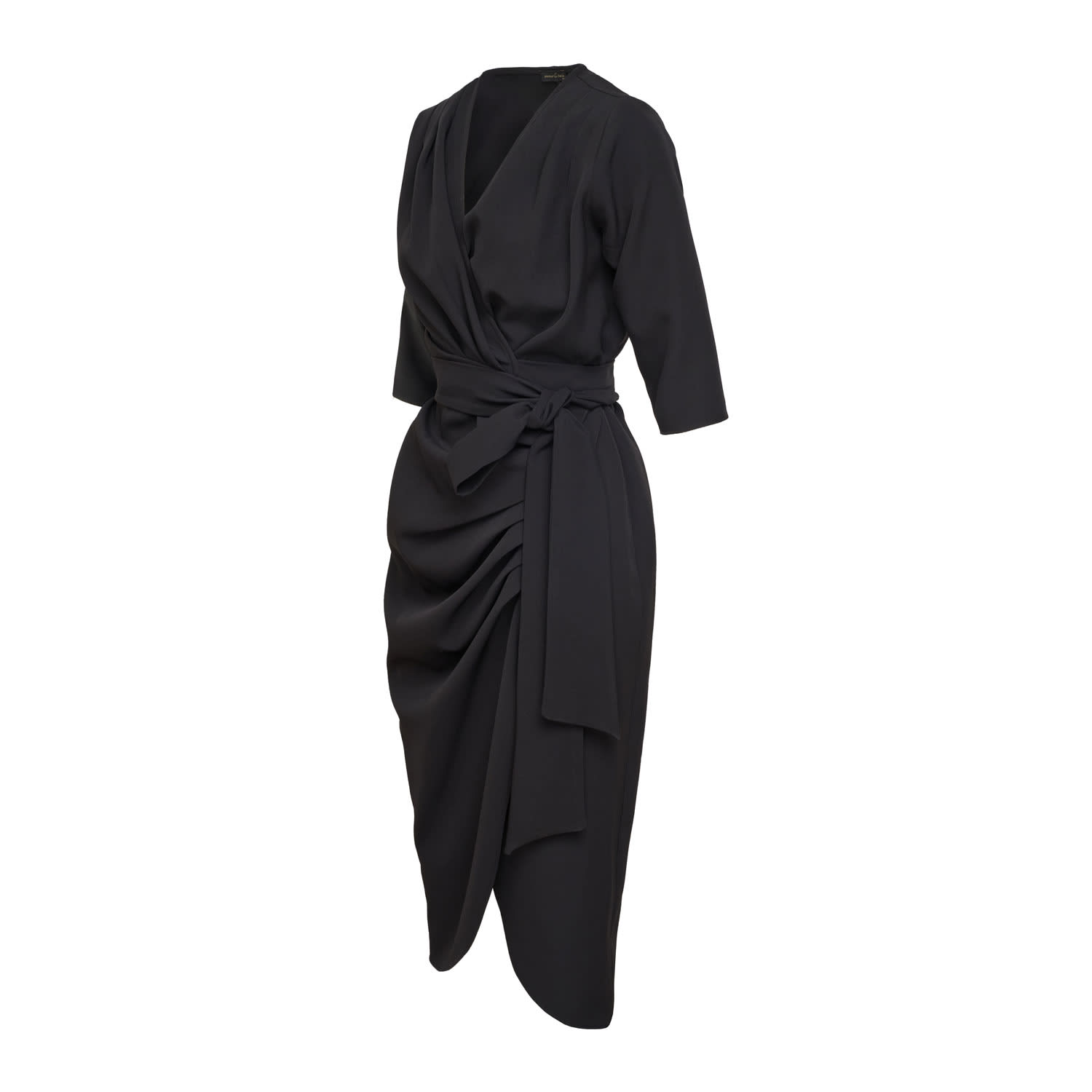 long black wrap dress with sleeves Unforgotten main image 1