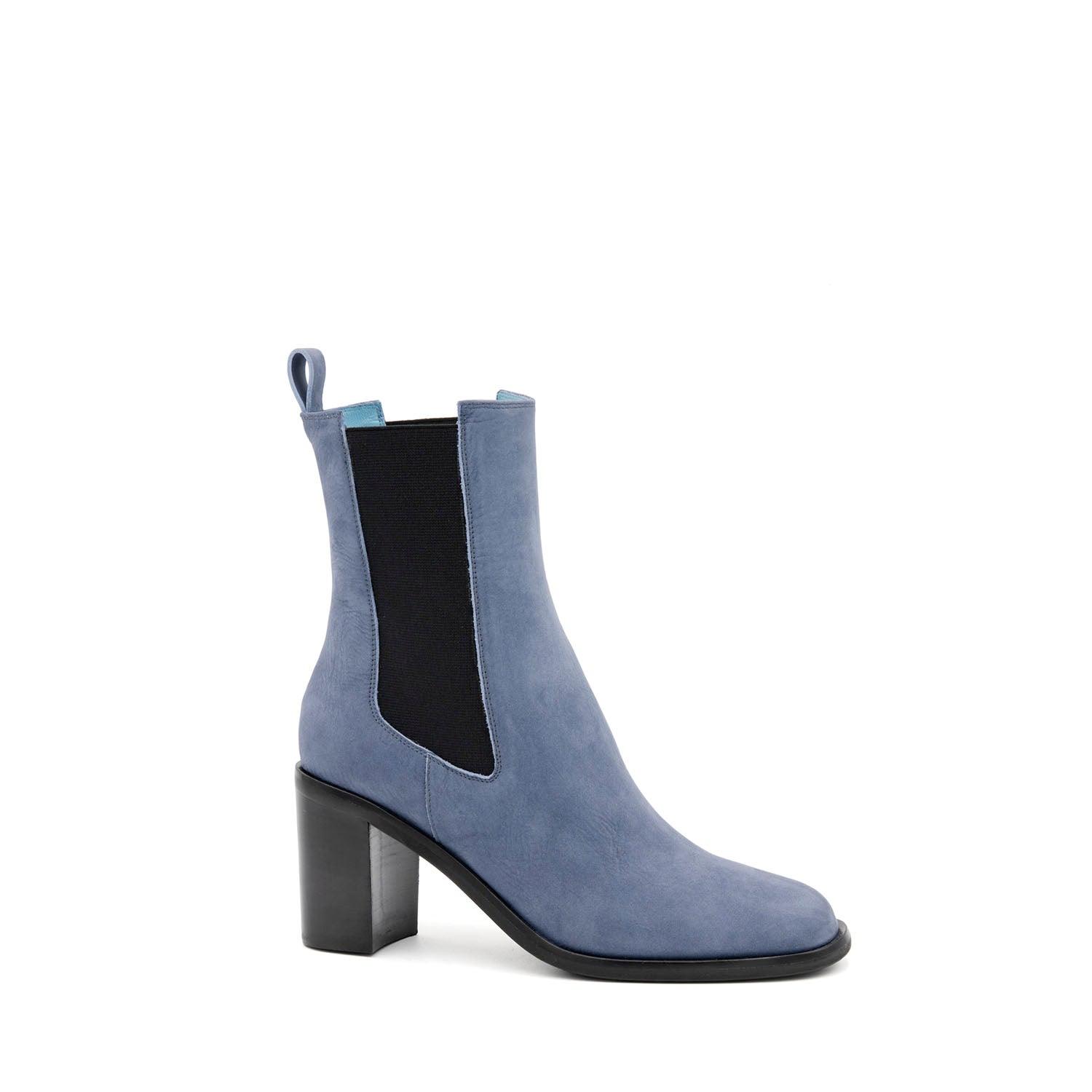 Valentina Rangoni Women's Blue Petalo Double Gored Bootie - Blu Nabuk In Blue
