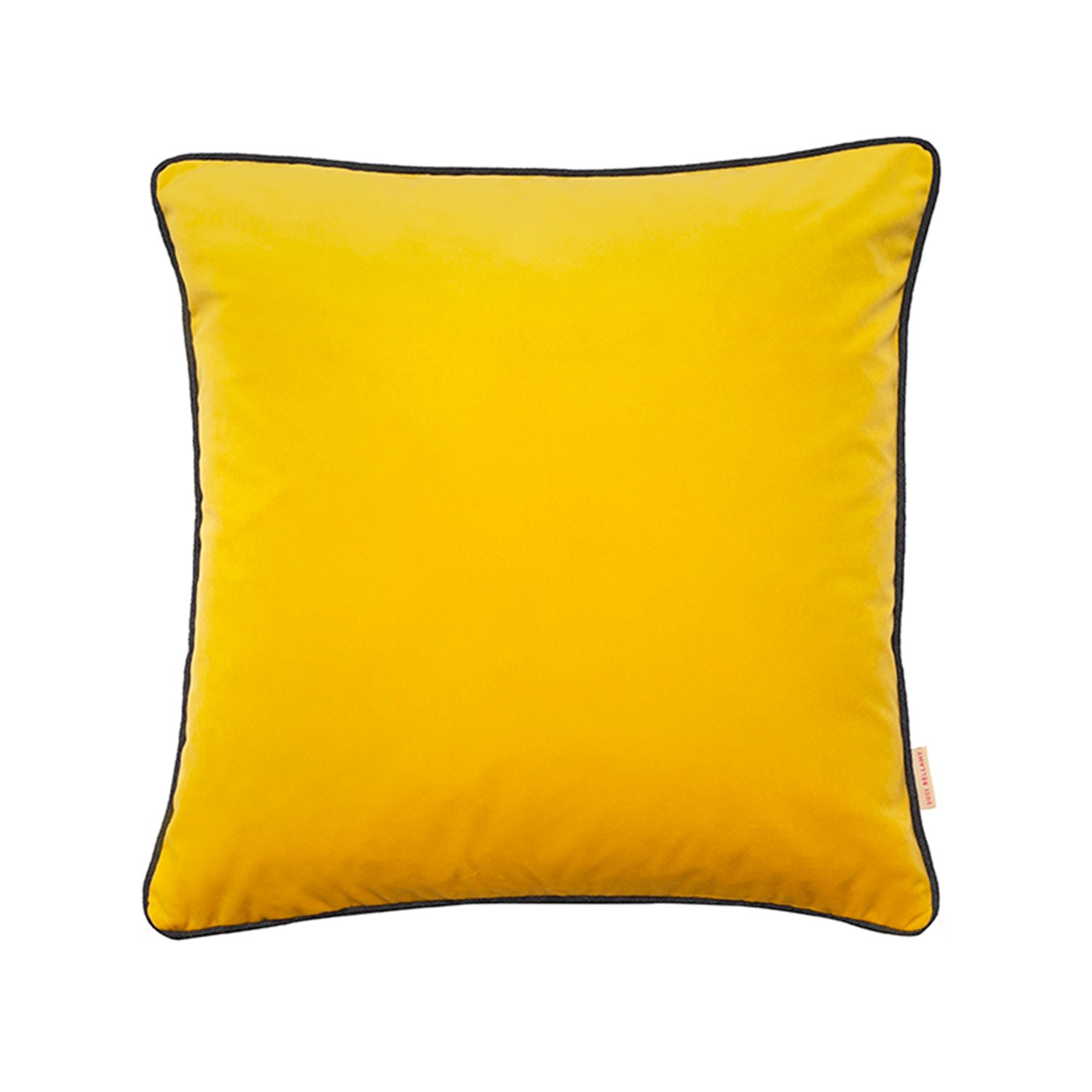 Yellow / Orange / Black Chartreuse Yellow Velvet Cushion Susi Bellamy