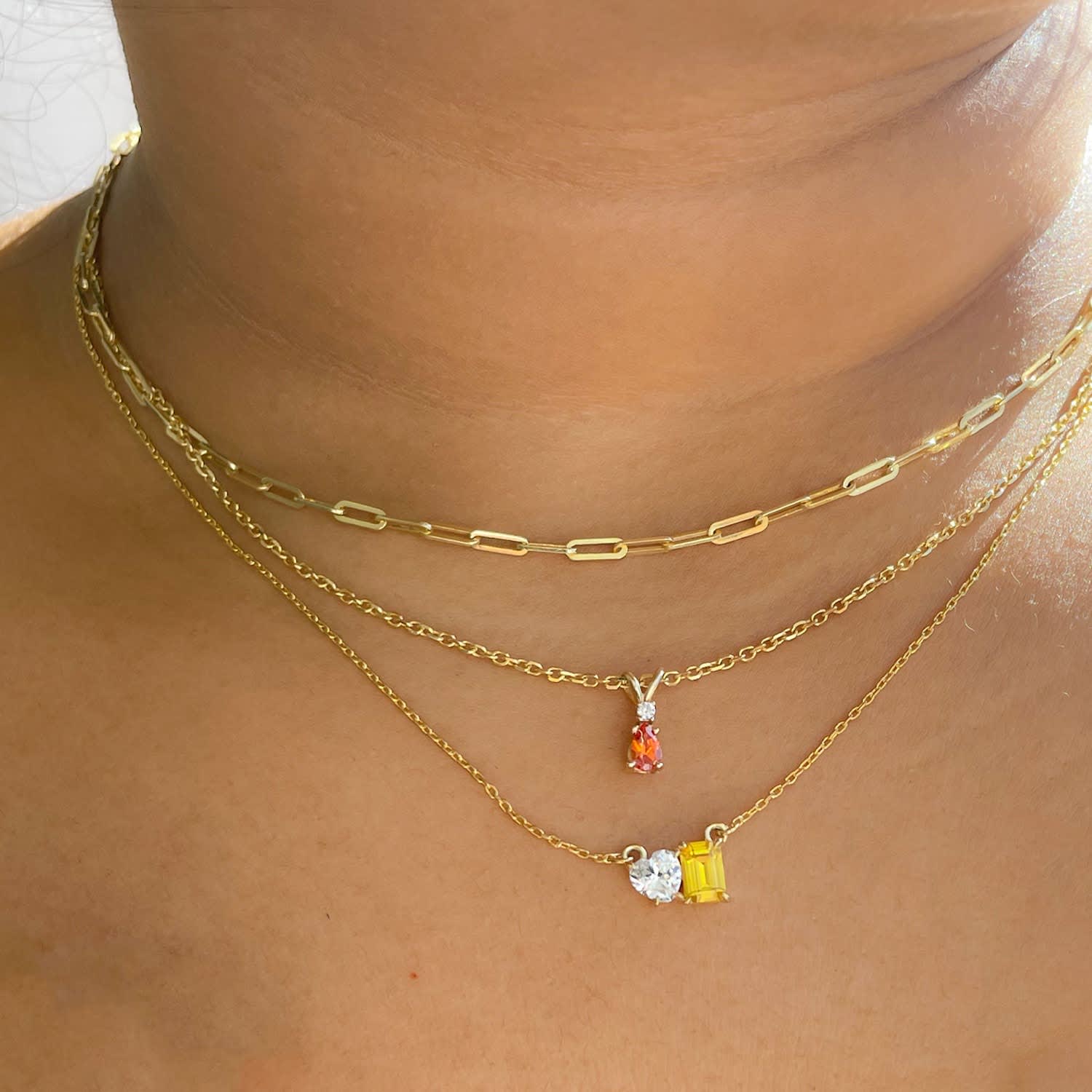 Yellow cubic hotsell zirconia necklace
