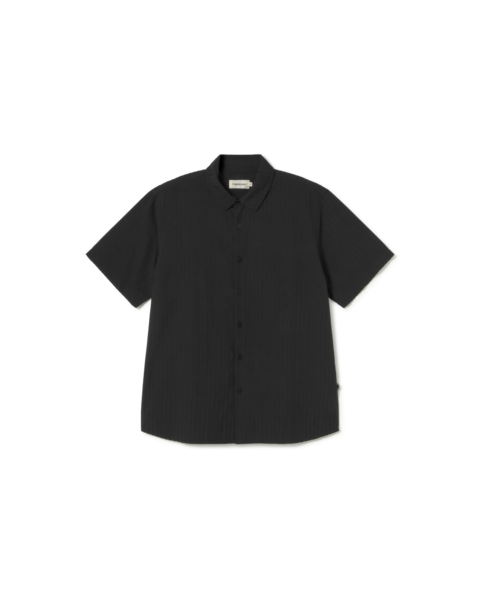 Thinking Mu Men's Black Seersucker Shirt Tom In Black