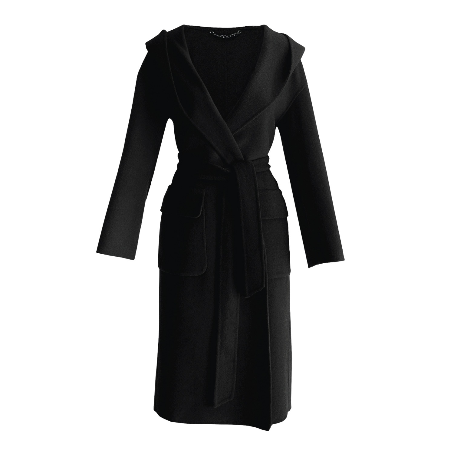 Runaway Wool Blend Robe Coat Black Belle Bloom Wolf Badger
