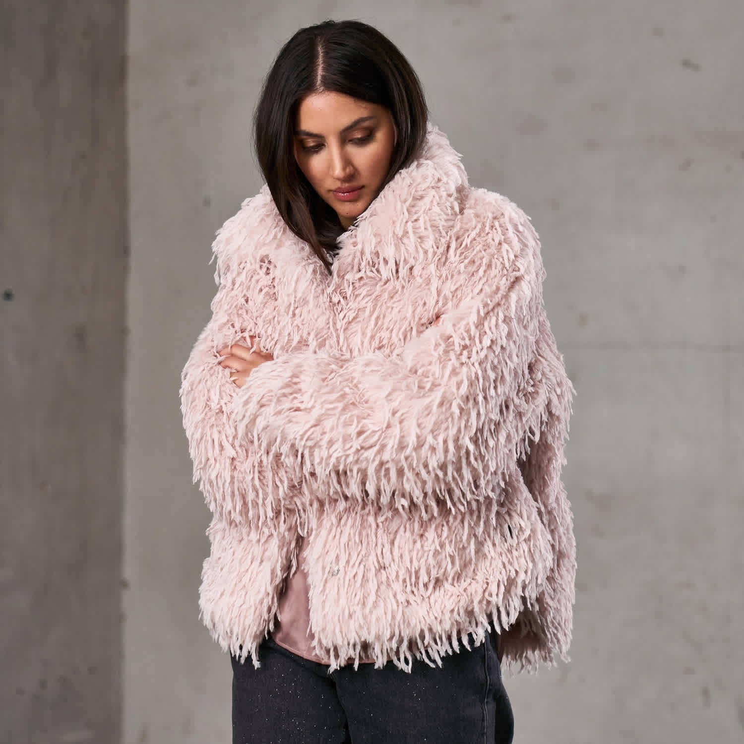 Feather Fake Fur Jacket | Freaky Nation | Wolf & Badger