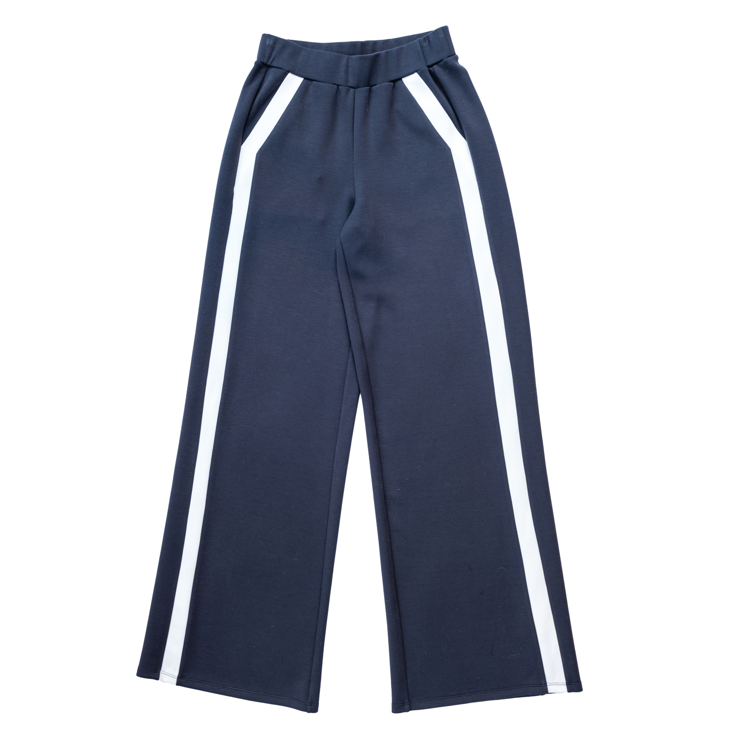Circular Path Women's Black / White Striped Track Pant - Black White In Blue