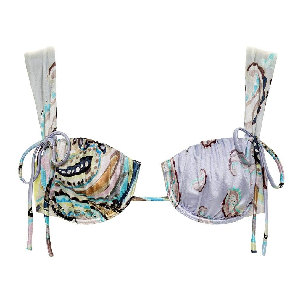 Montce Women's St. Barths Floral Petal Wide Straps Bikini Top
