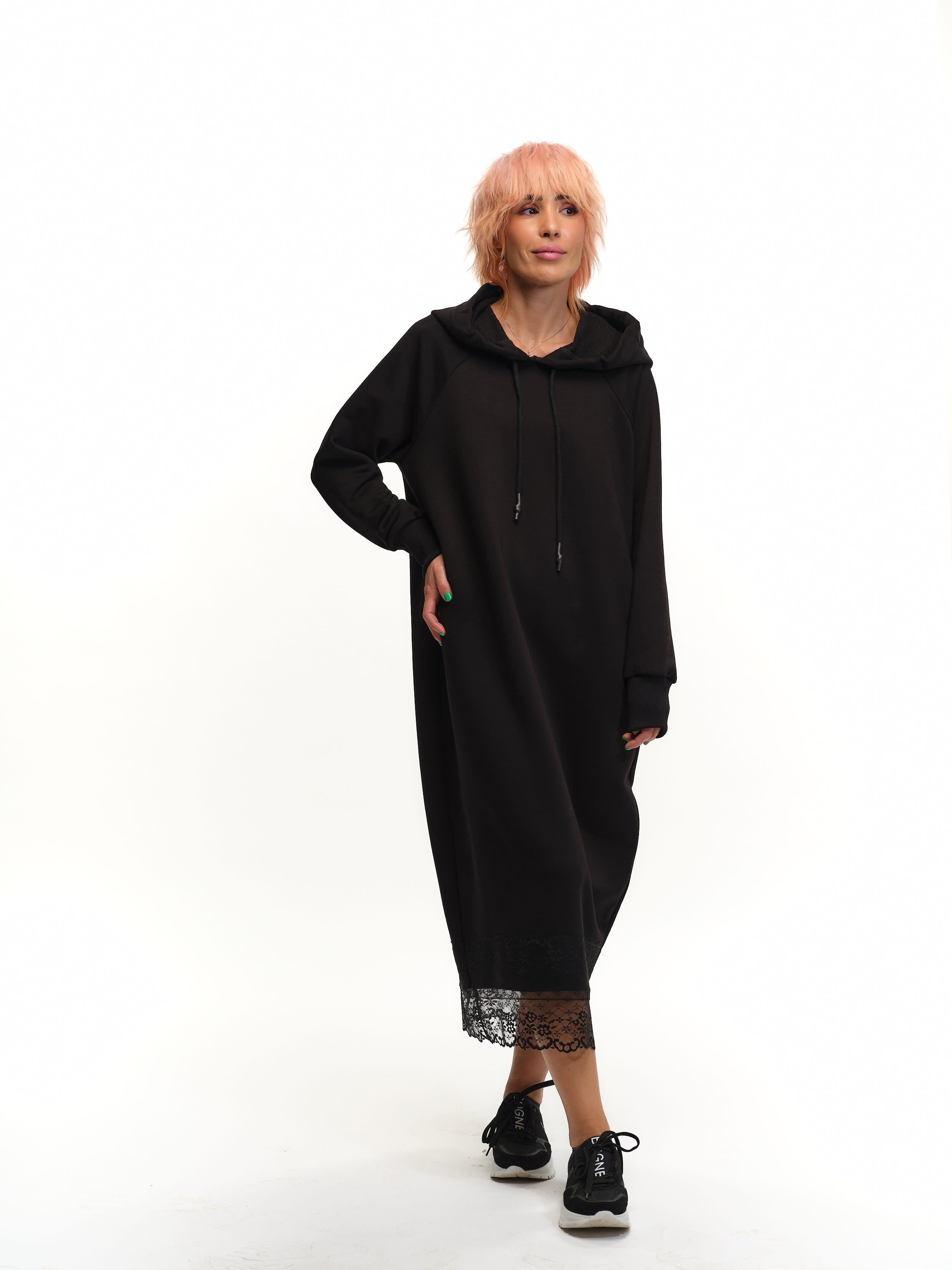 Black Hoodie Dress One Size | Clothes By Locker Room | Wolf & Badger
