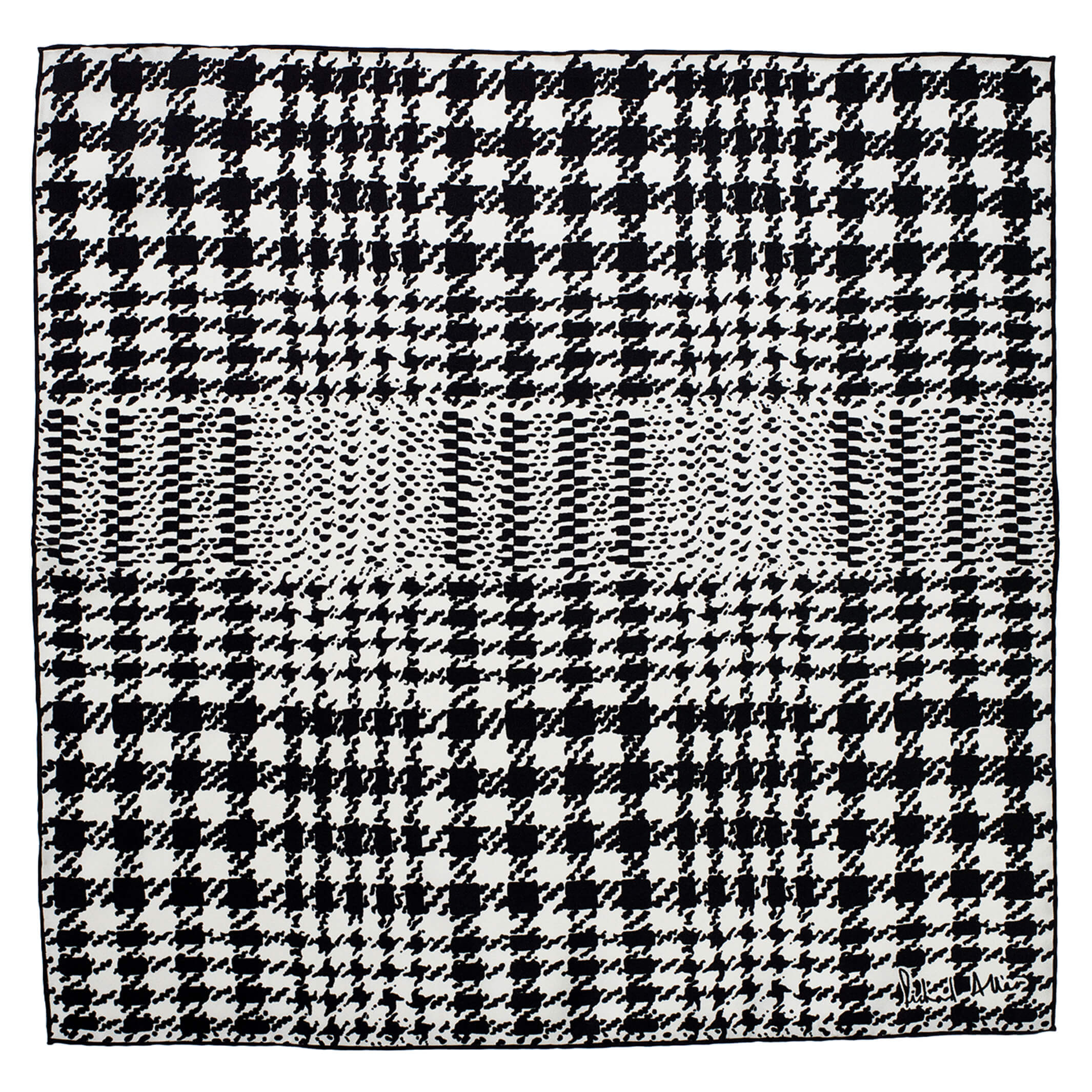 Women’s Black / White Mono Scot Silk Bandana Richard Allan London