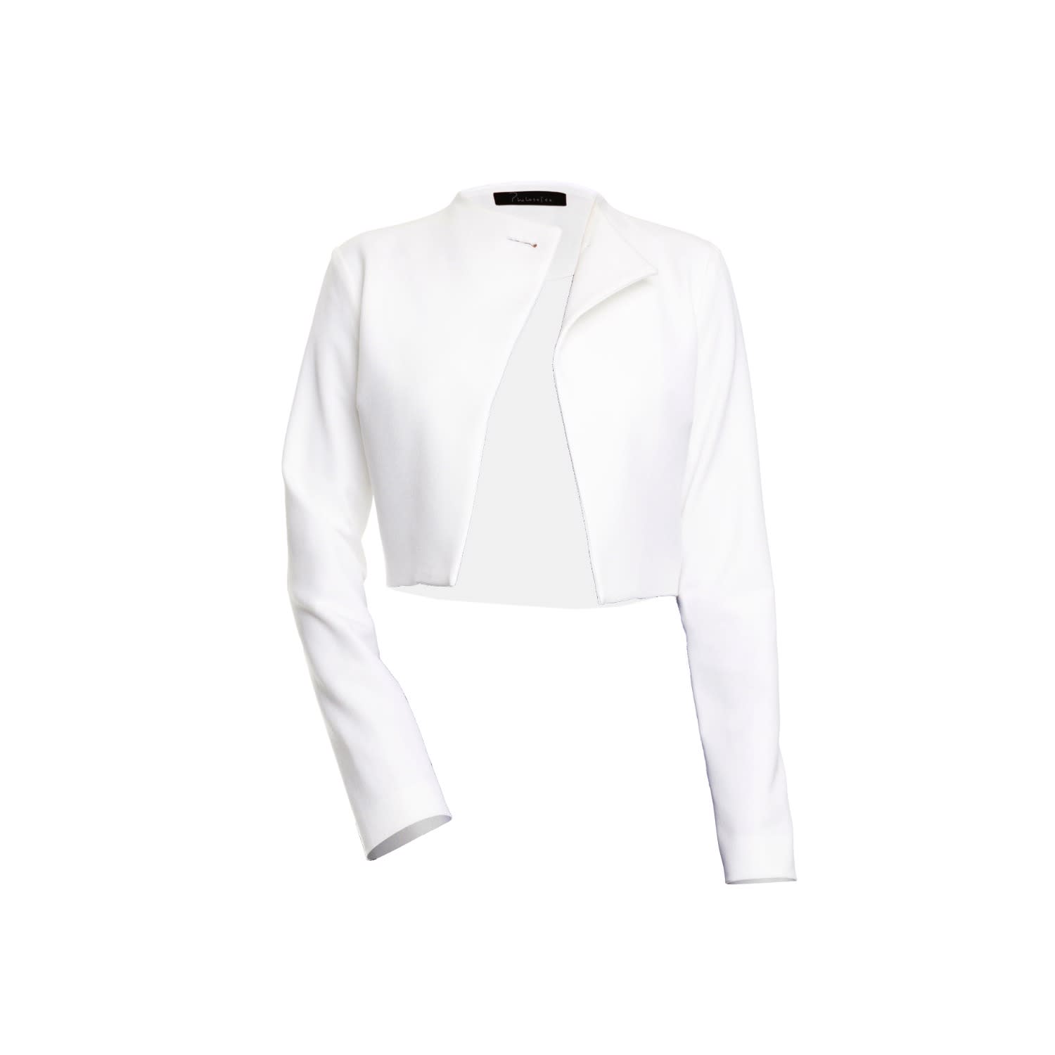 white cropped coat