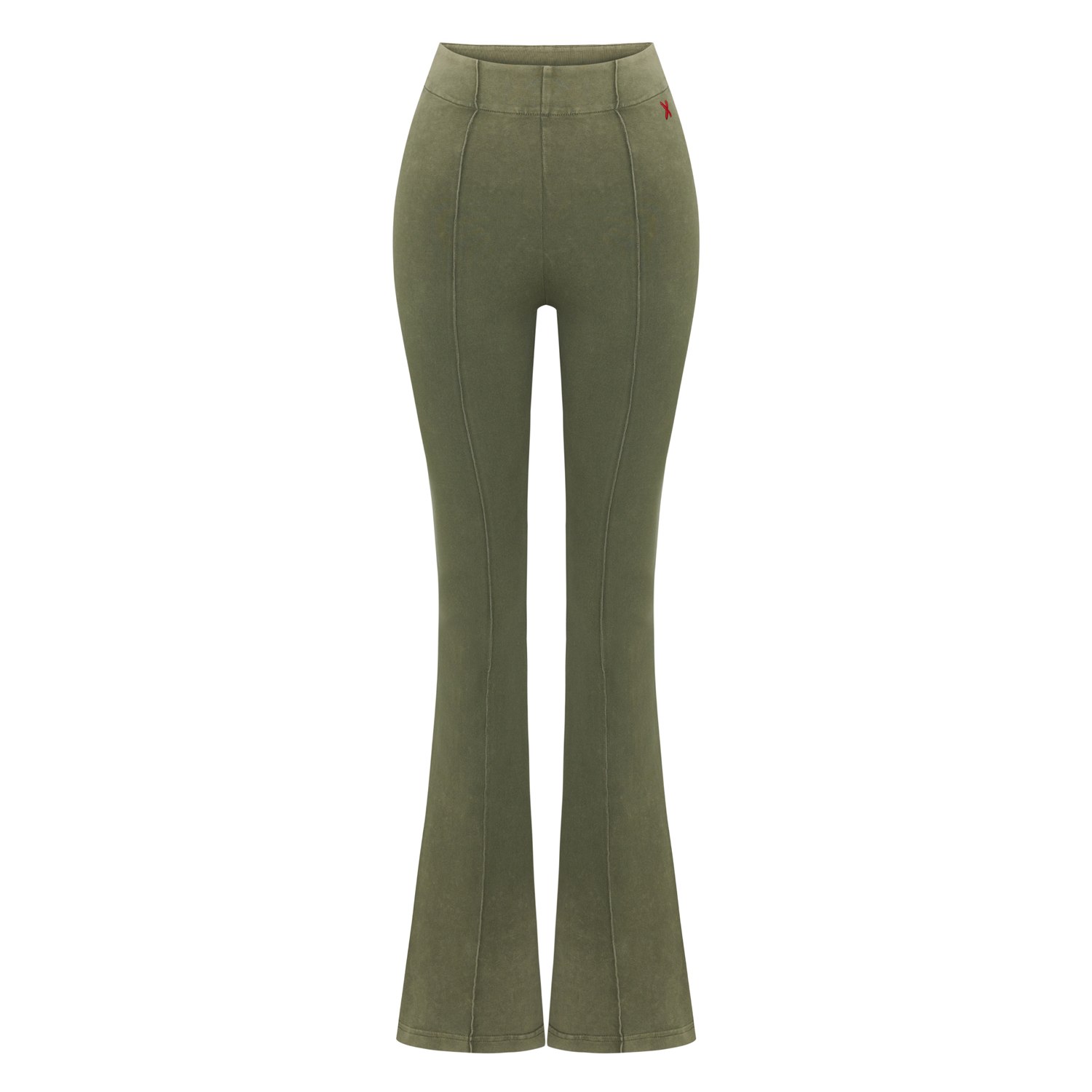 Pcfg Women's Acid Washed Flare Sweatpant - Covert Green In Green