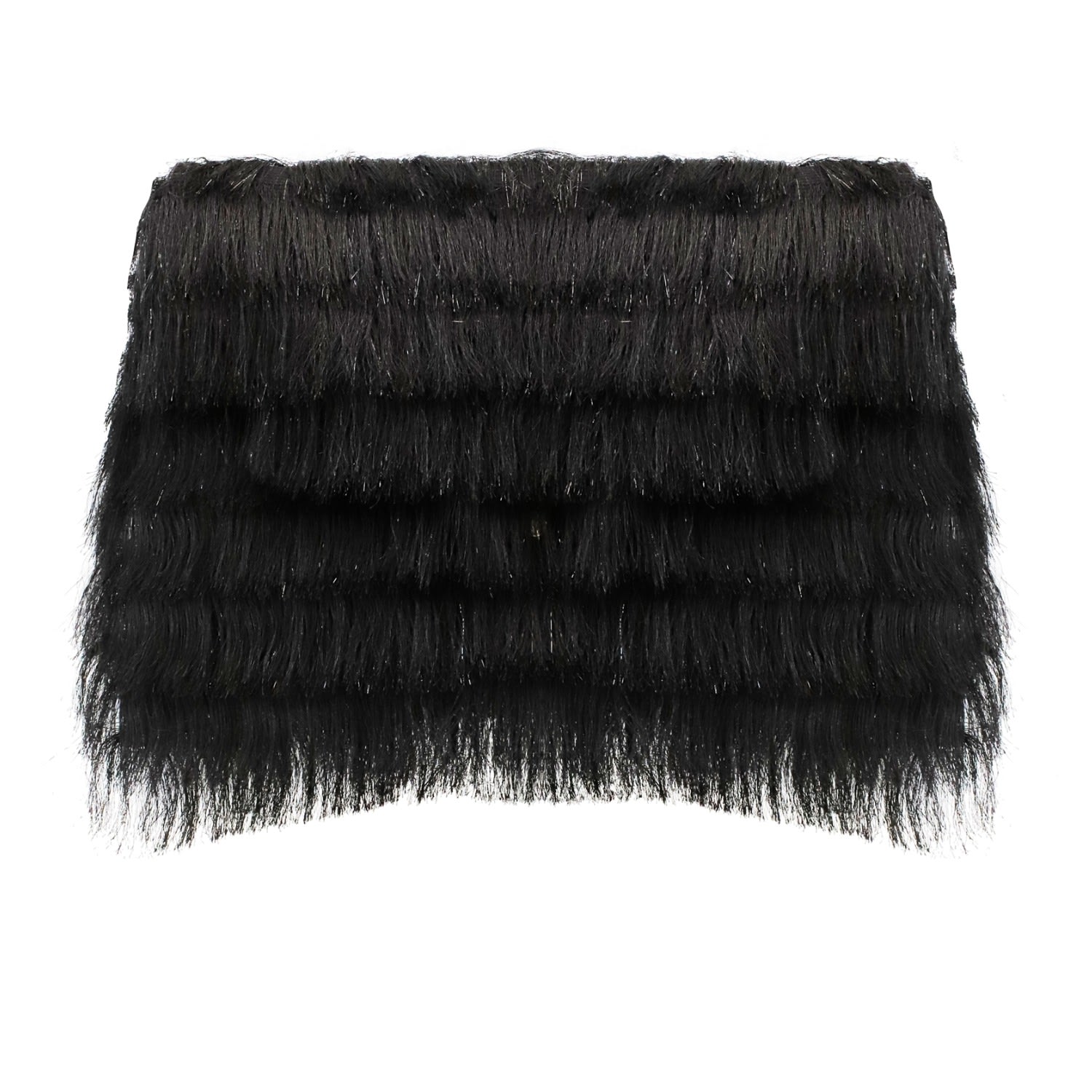 Julia Allert Women's Textured Fringe Envelope Clutch Bag - Black In Black