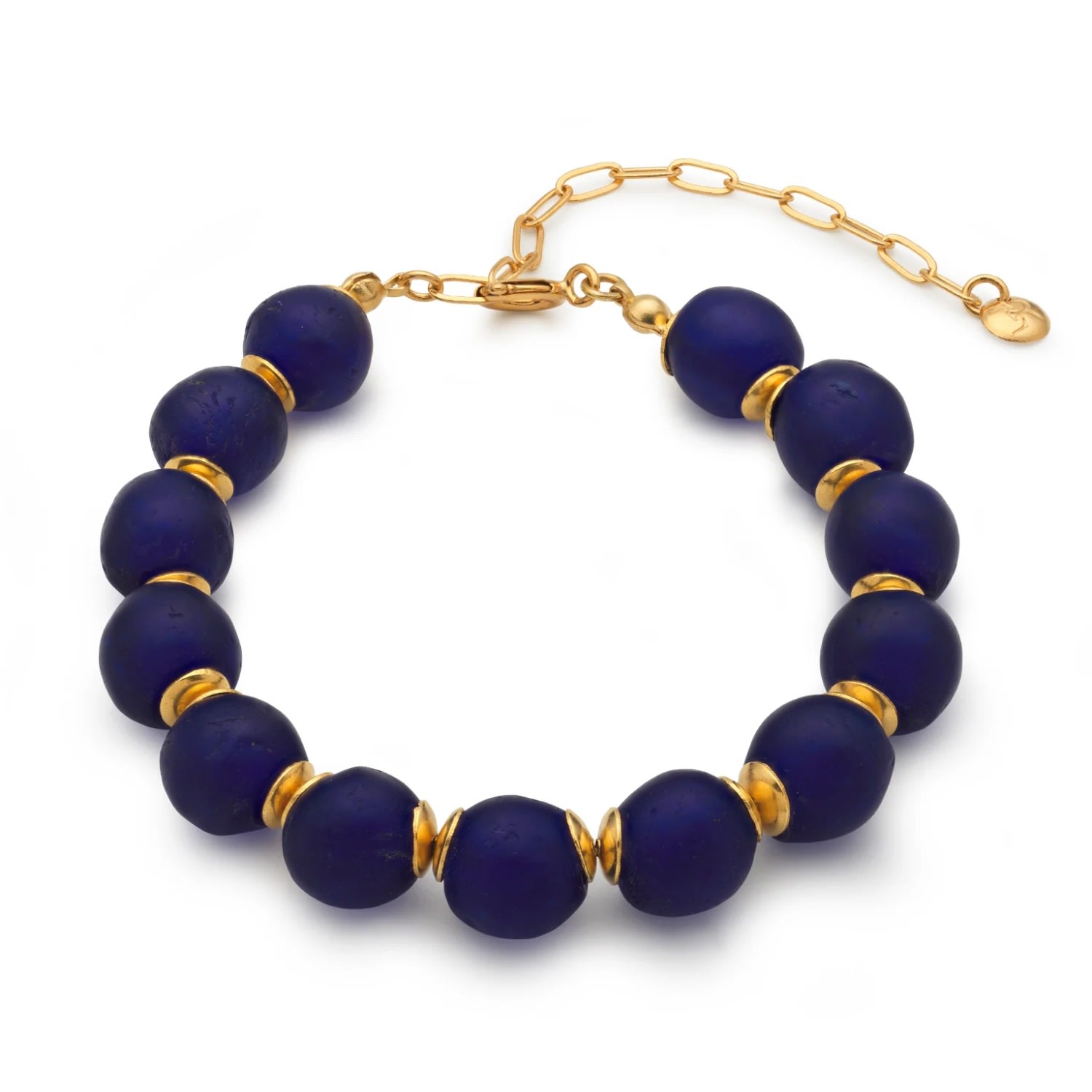 Eva Remenyi Women's Gold / Blue Vacation Deep Blue Bracelet In Multi