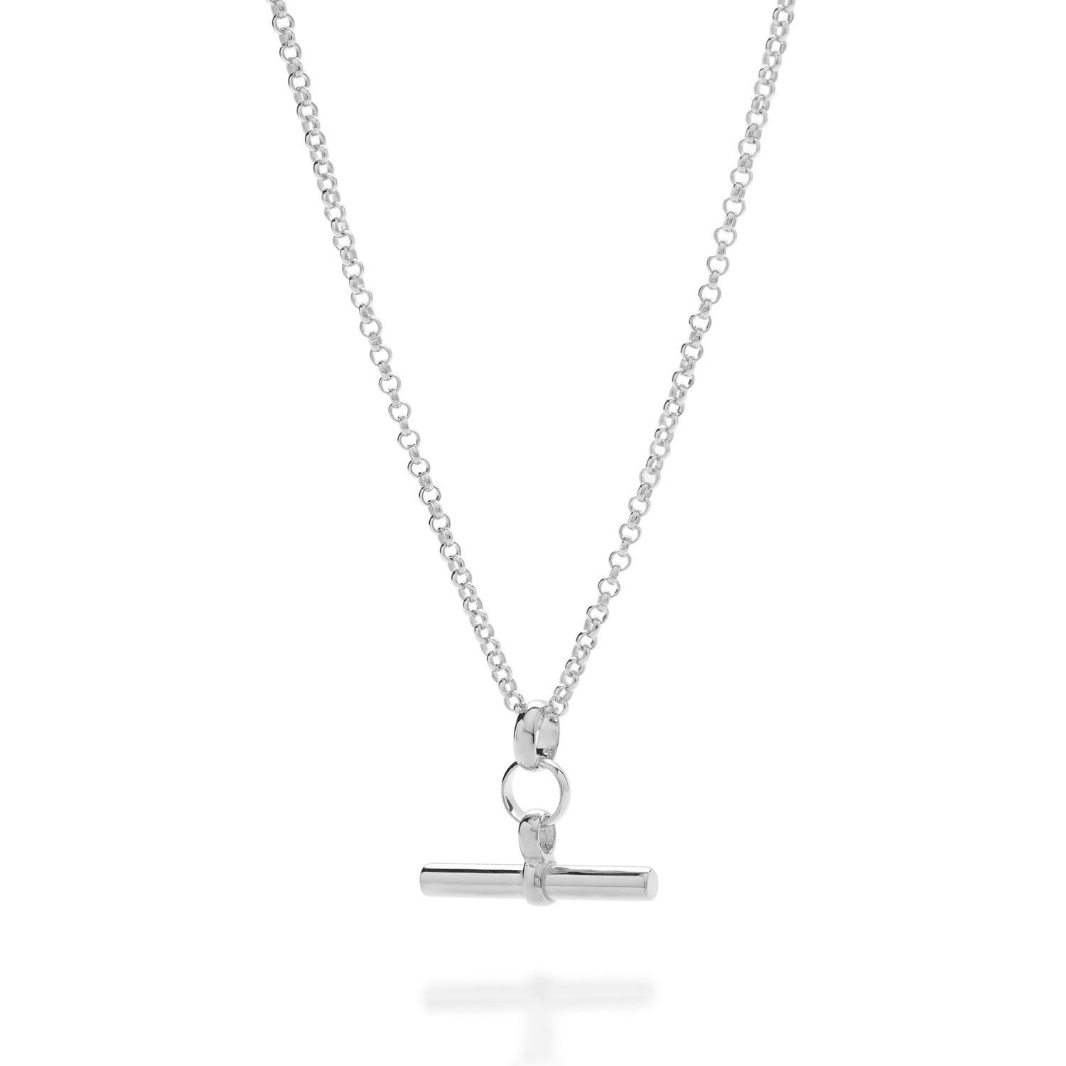 Nellou Jewellery Women's T Bar Necklace Sterling Silver