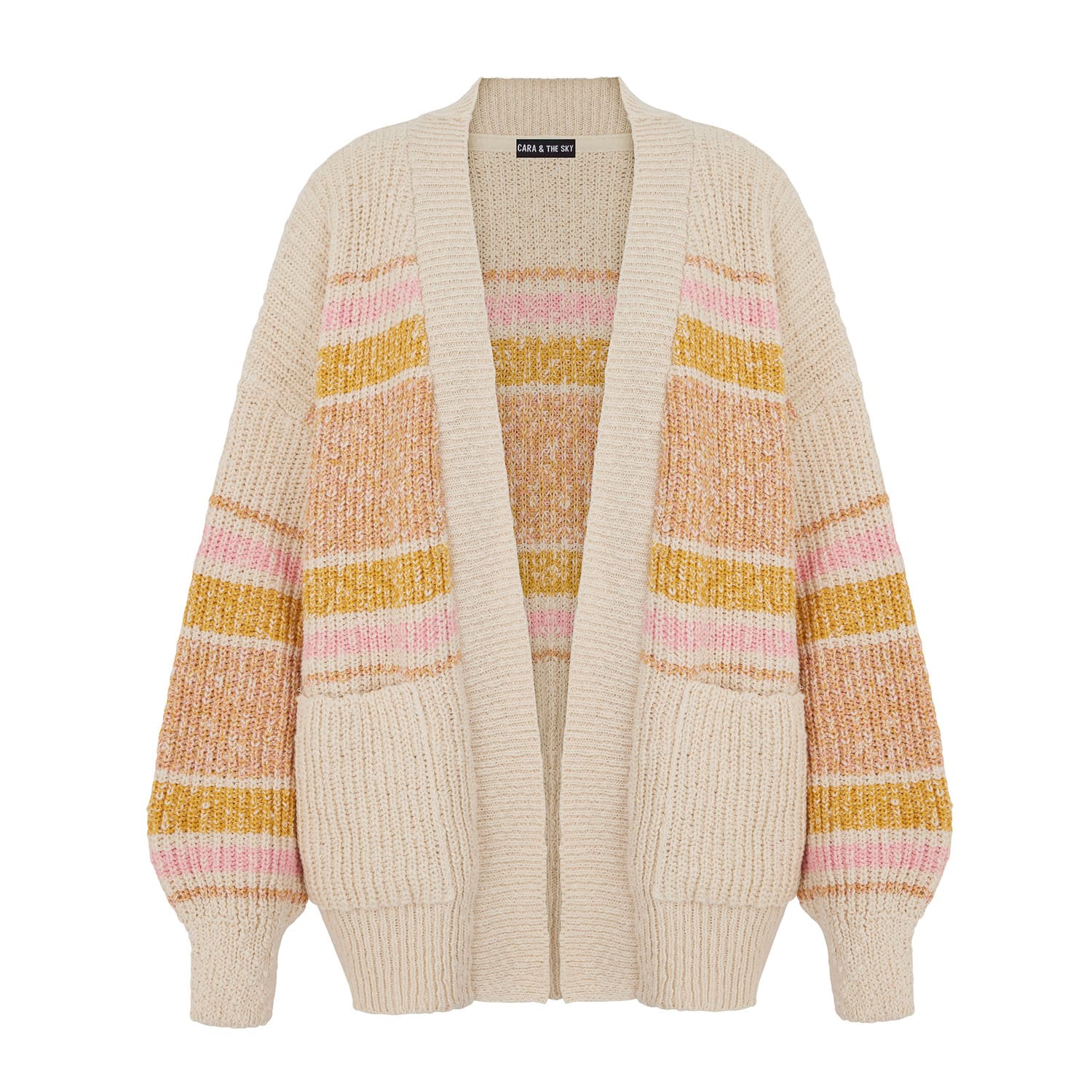 Dani Recycled Cotton Chunky Balloon Sleeve Cardigan - White | Cara