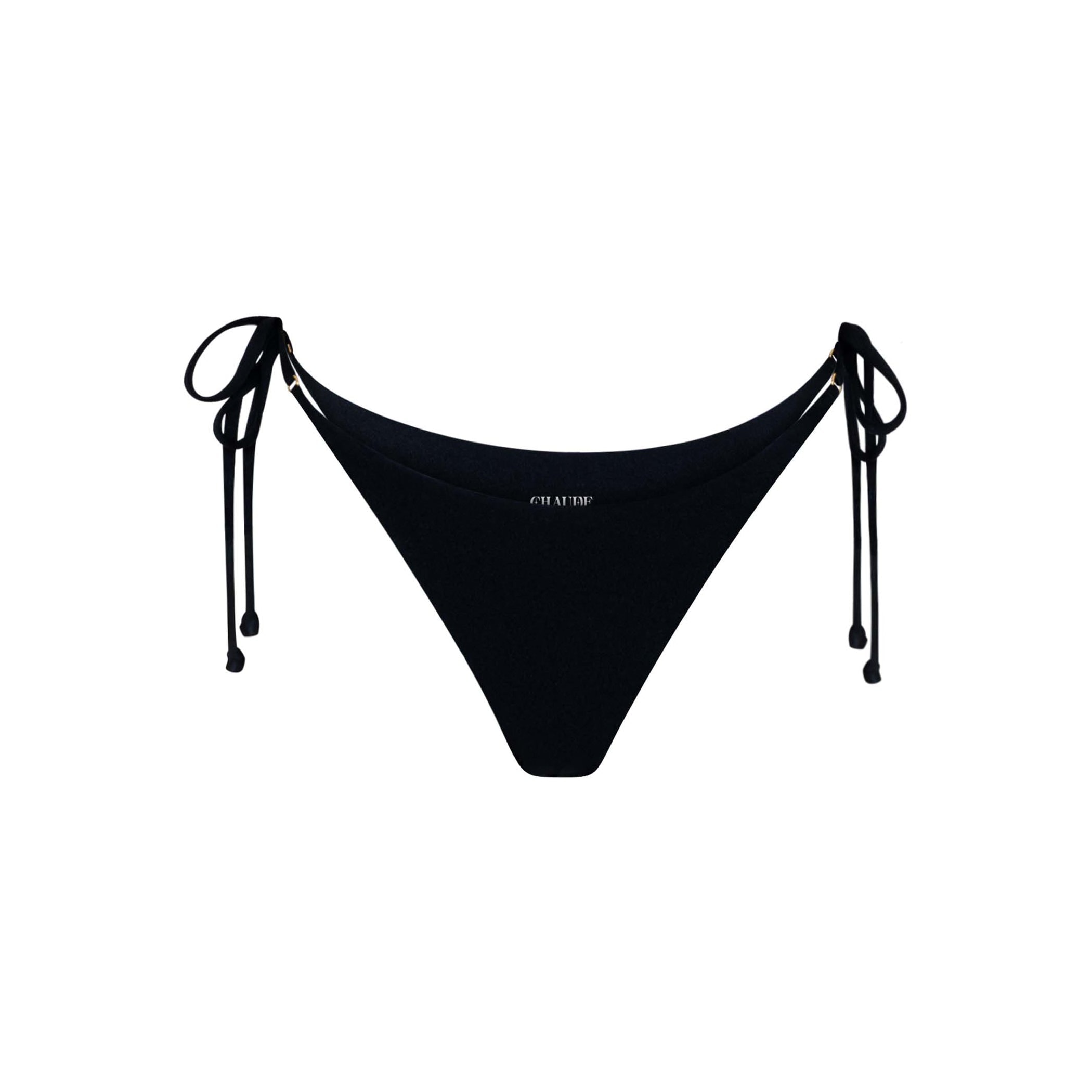 Chaude Swimwear Women's Black Toni Triangle String Bottoms - Onyx In Black