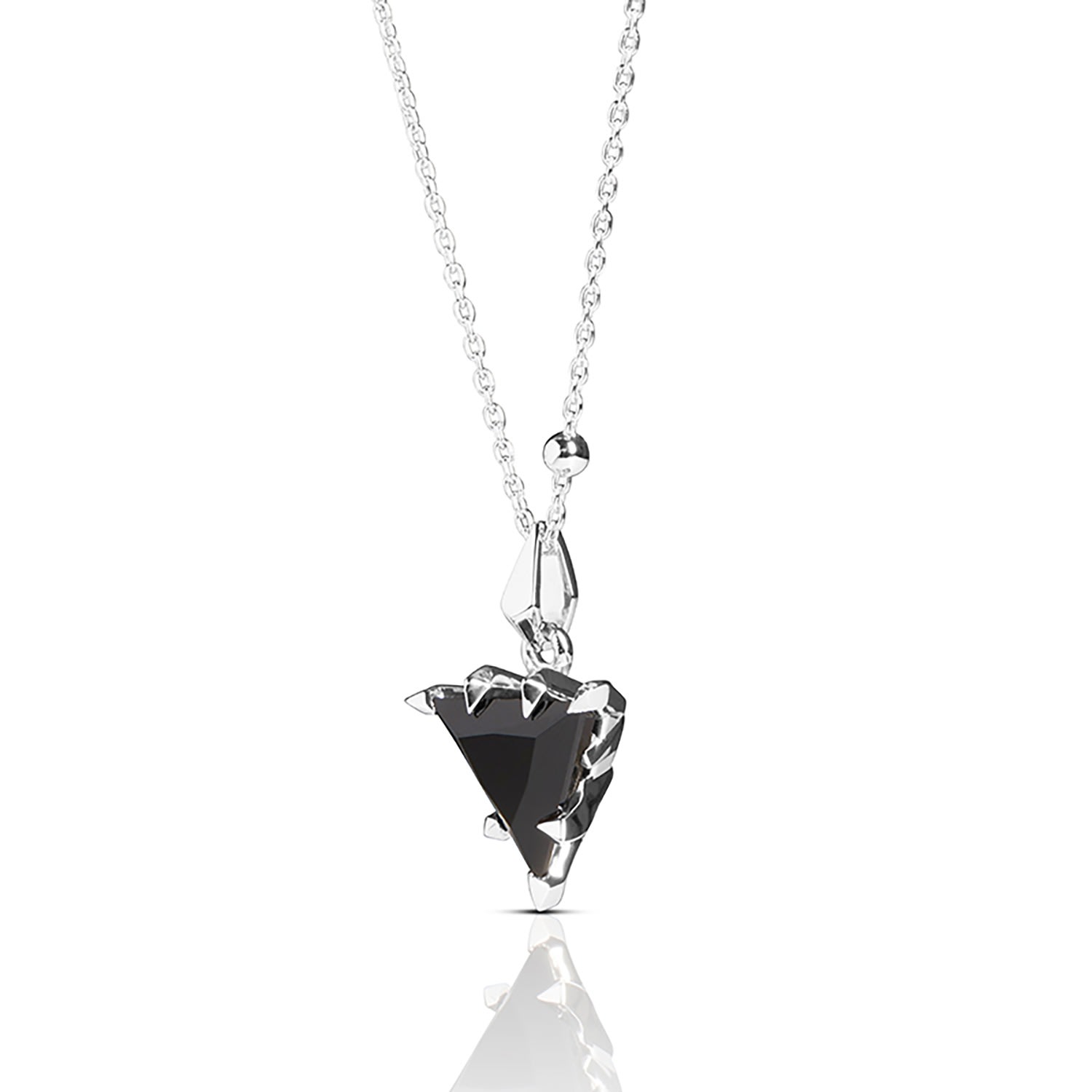 Kasun Women's Trillion Pendant - Silver & Onyx In Multi