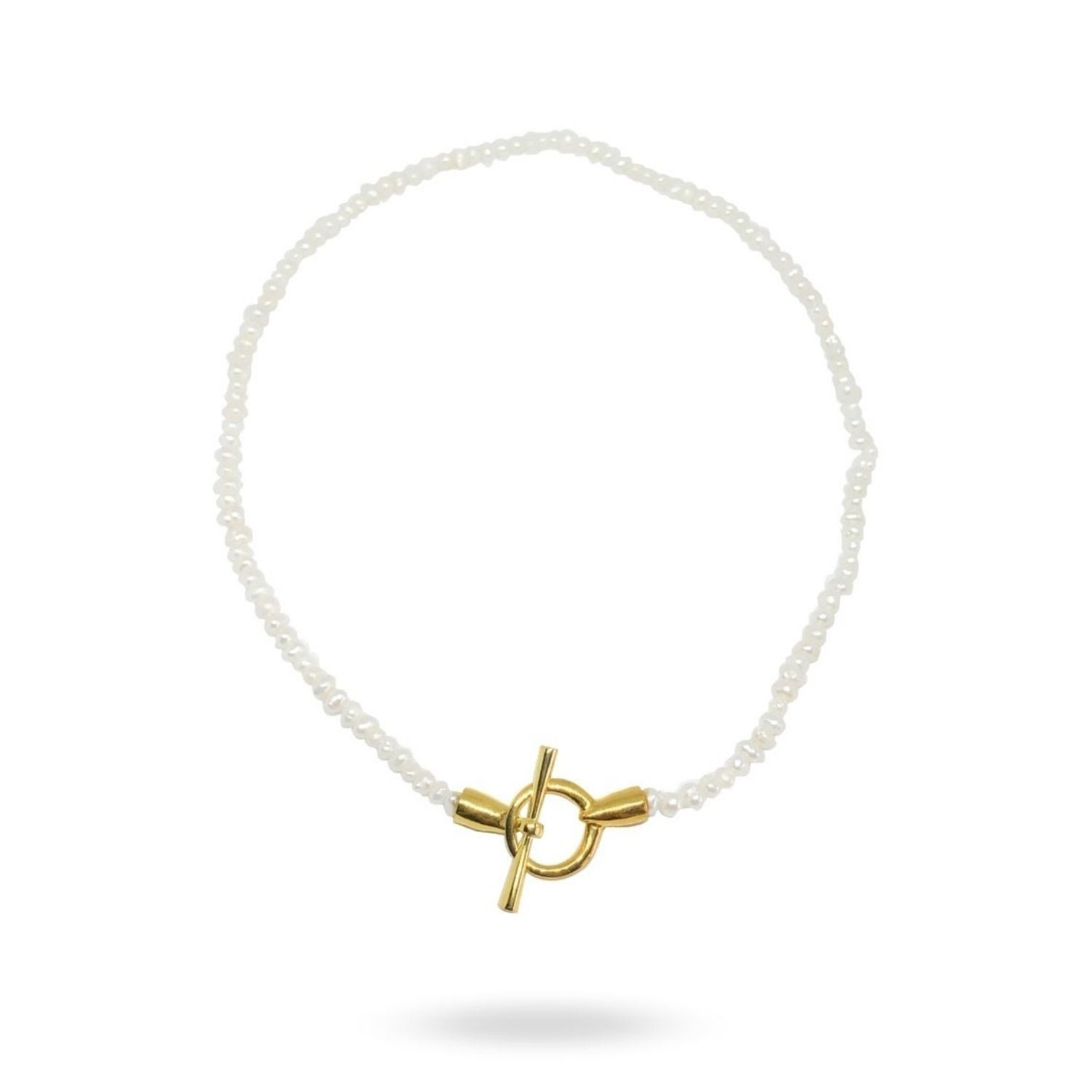 Linya Jewellery Women's Sand Pearl Gold Necklace In Gold