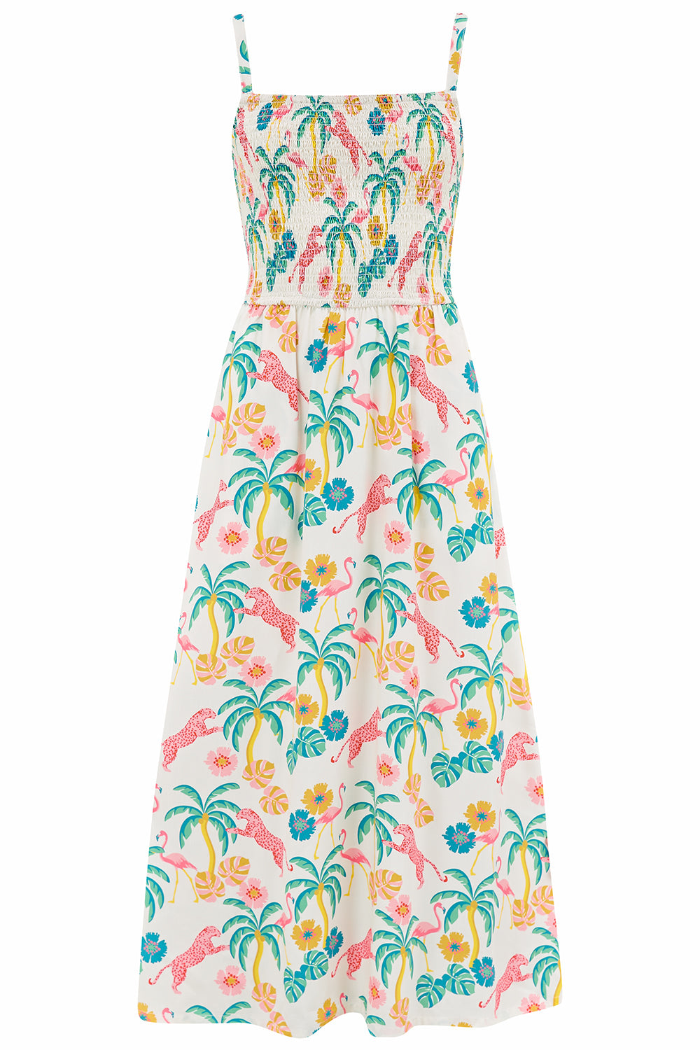 Sugarhill Brighton Women's Christabel Sundress Off-white/multi, Summer Jungle