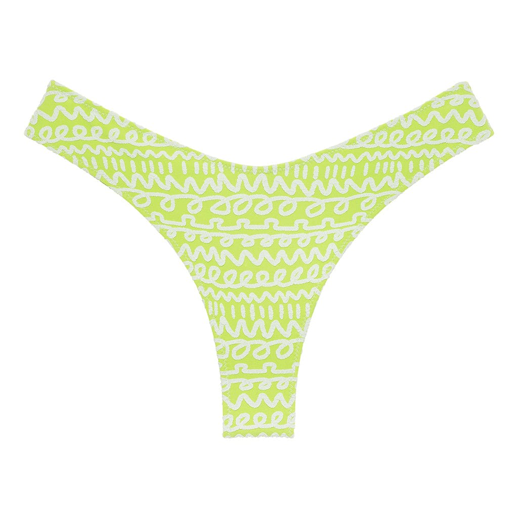 Montce Swim Women's Green / White Lime Icing Lulu Zig-zag Stitch Bikini Bottom In Green/white