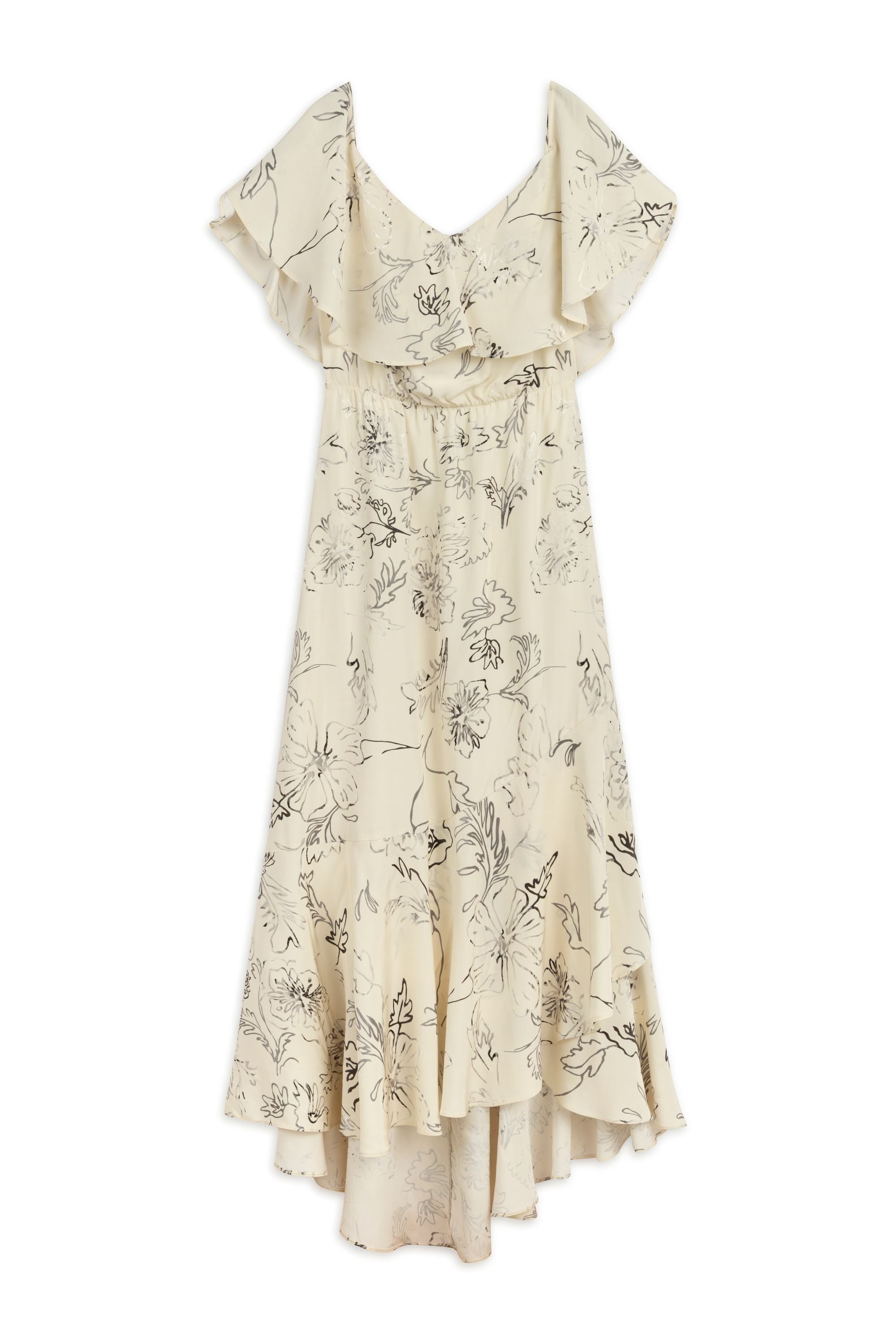 Nocturne Women's Patterned Midi Dress With Sash Tie