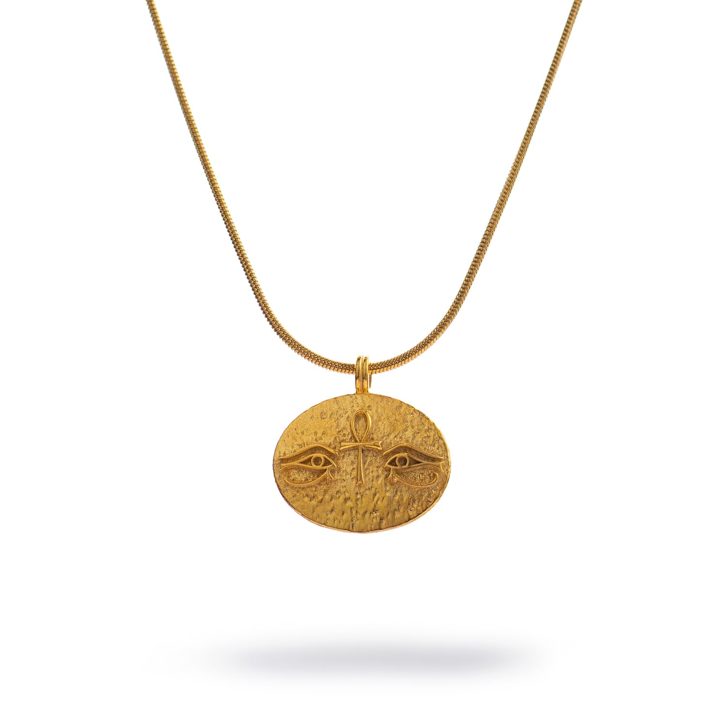 Ebru Jewelry Women's Eternal Vision Ankh Gold Medallion Necklace - Gold In Gold