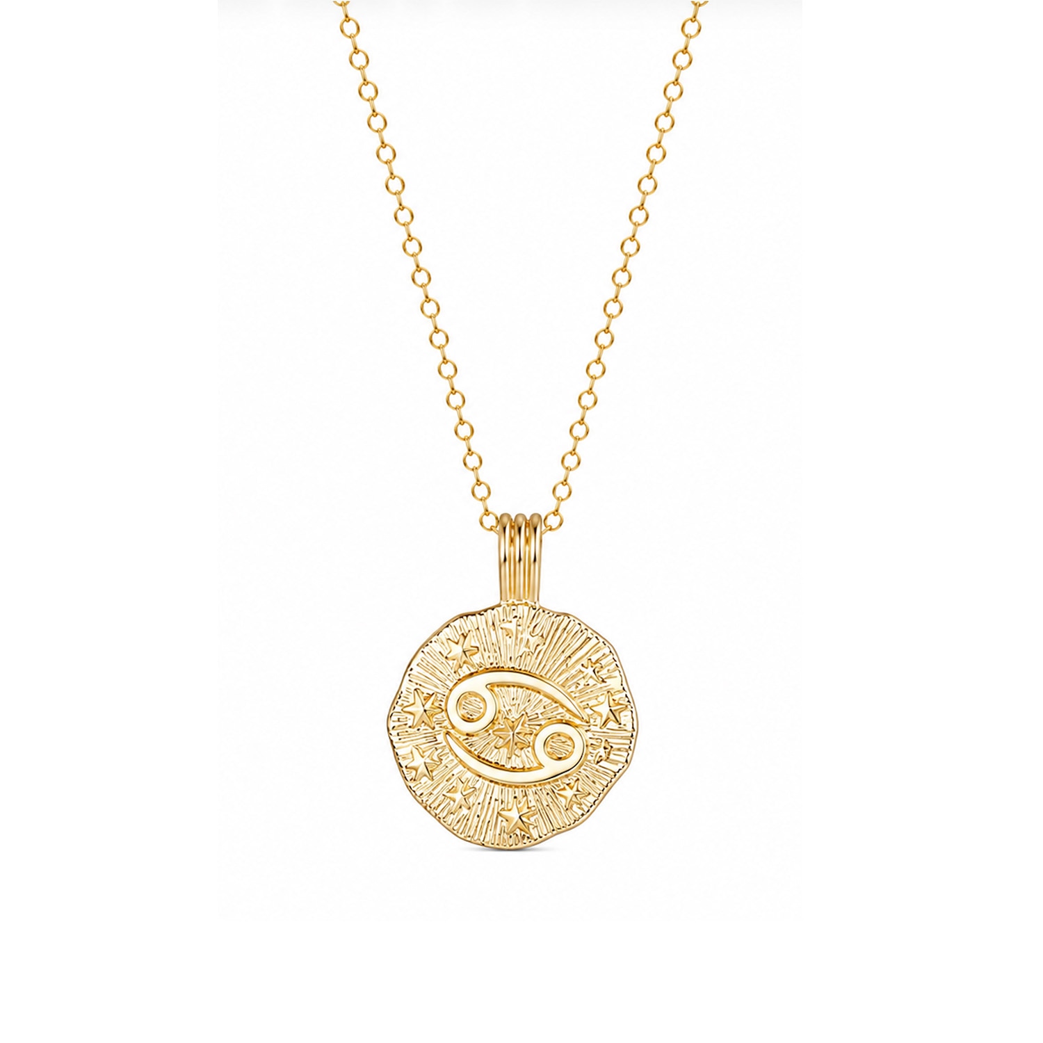 Zoe And Morgan Women's Sun In Cancer Necklace - Gold Vermeil